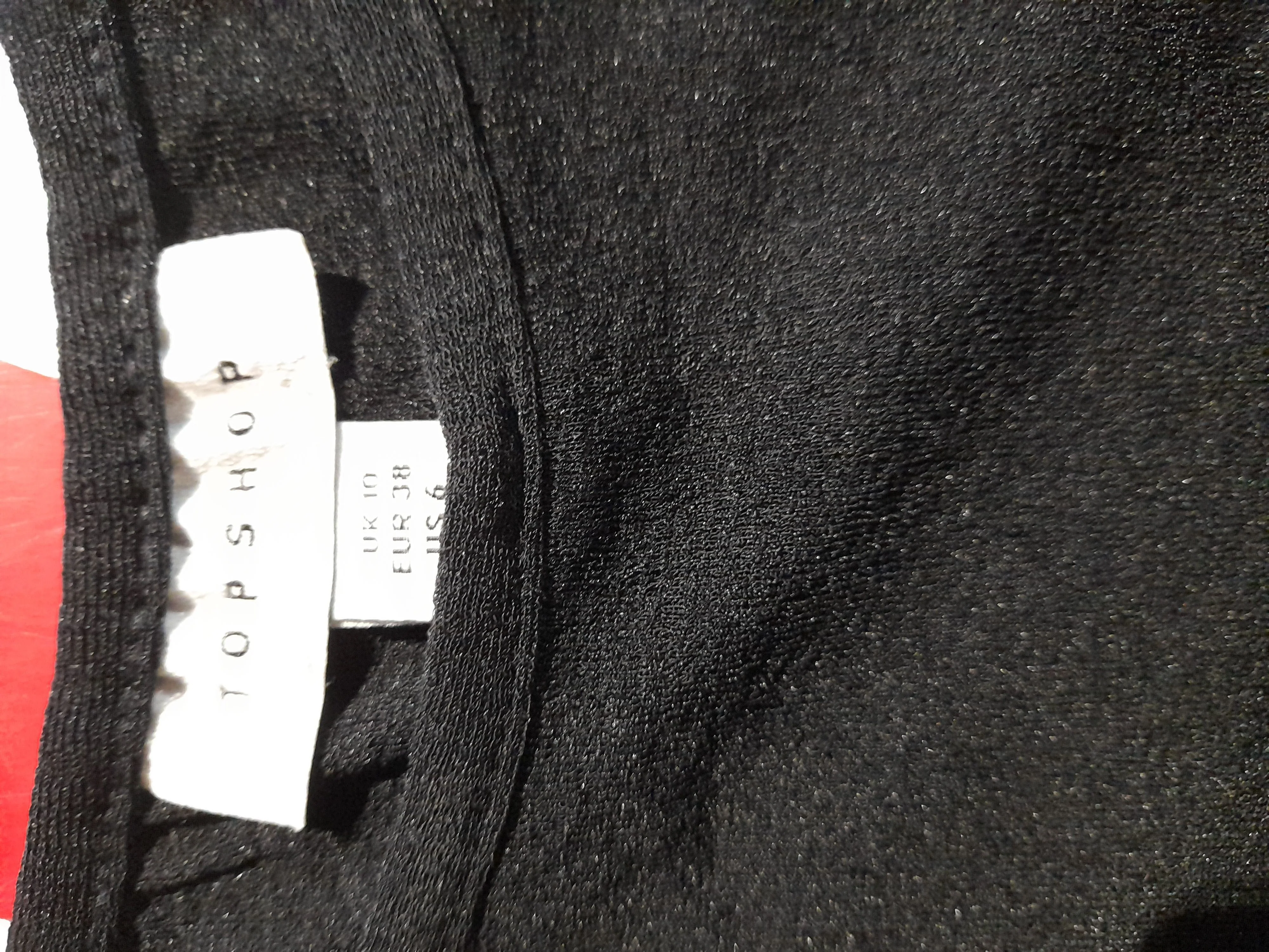 Topshop Women's Top S Black 100% Polyester Long Sleeve Round Neck Cropped - Image 6