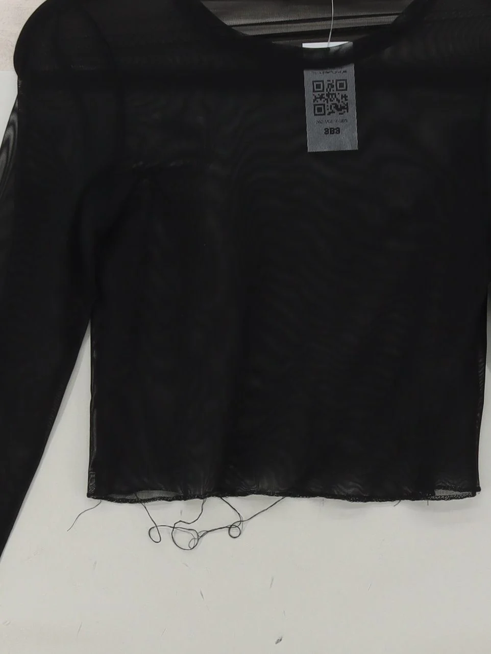 Topshop Women's Top S Black 100% Polyester Long Sleeve Round Neck Cropped - Image 3