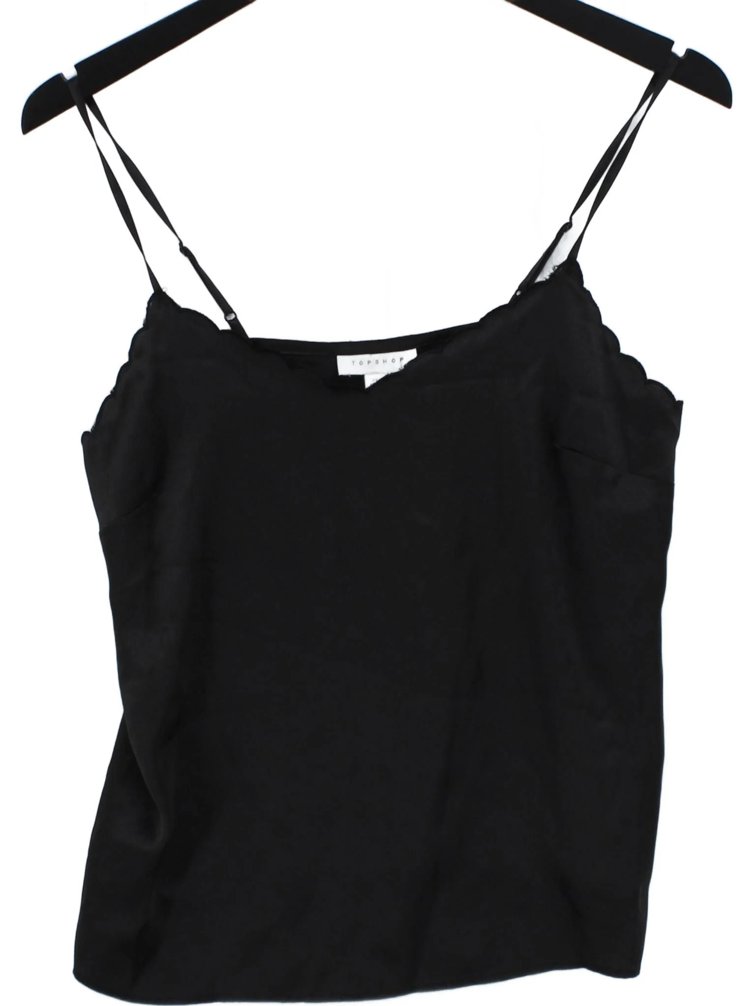 Topshop Women's Top S Black 100% Polyester Sleeveless Round Neck Basic