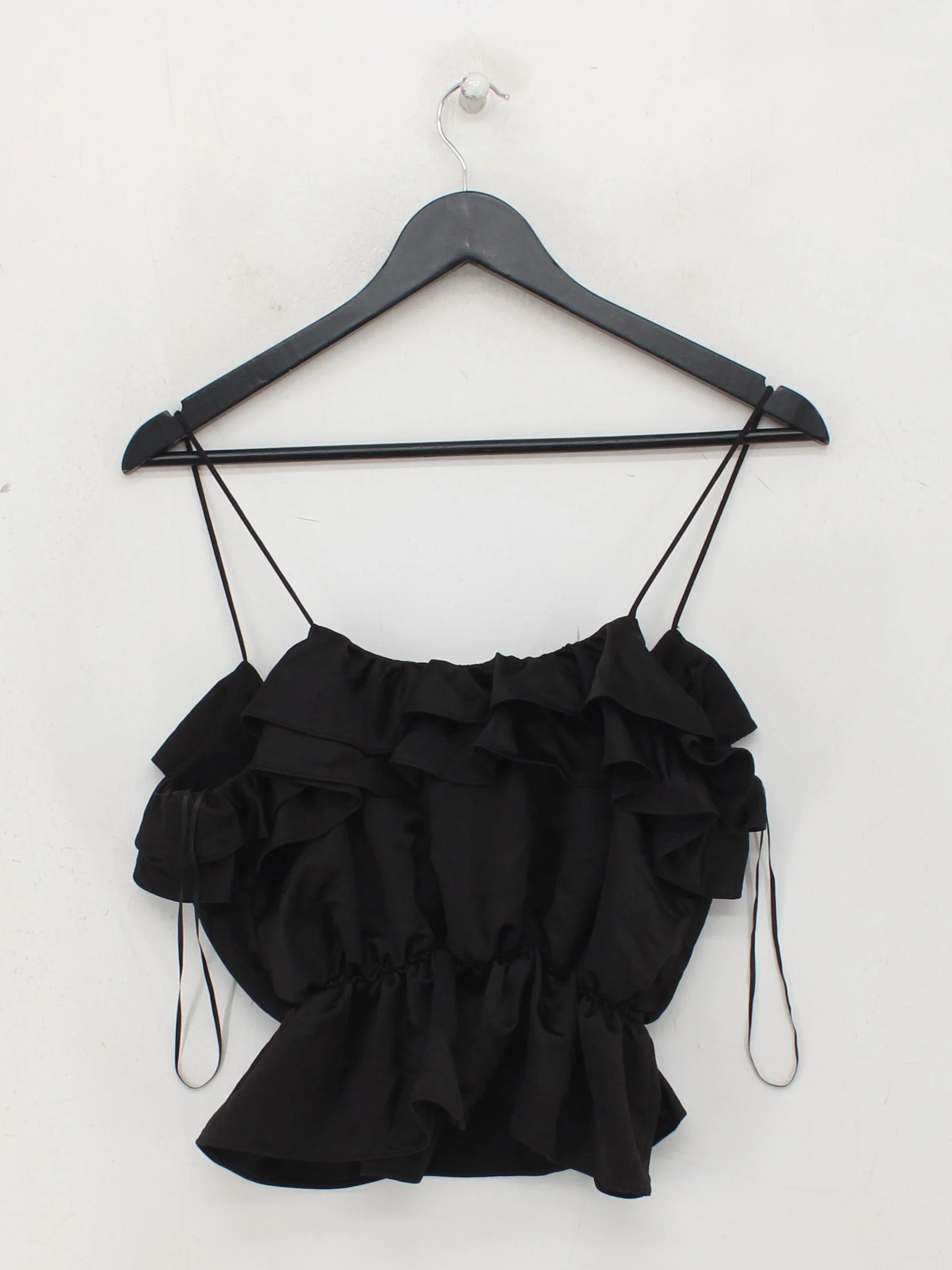 Topshop Women's Top S Black 100% Polyester Sleeveless Square Neck Cropped - Image 2