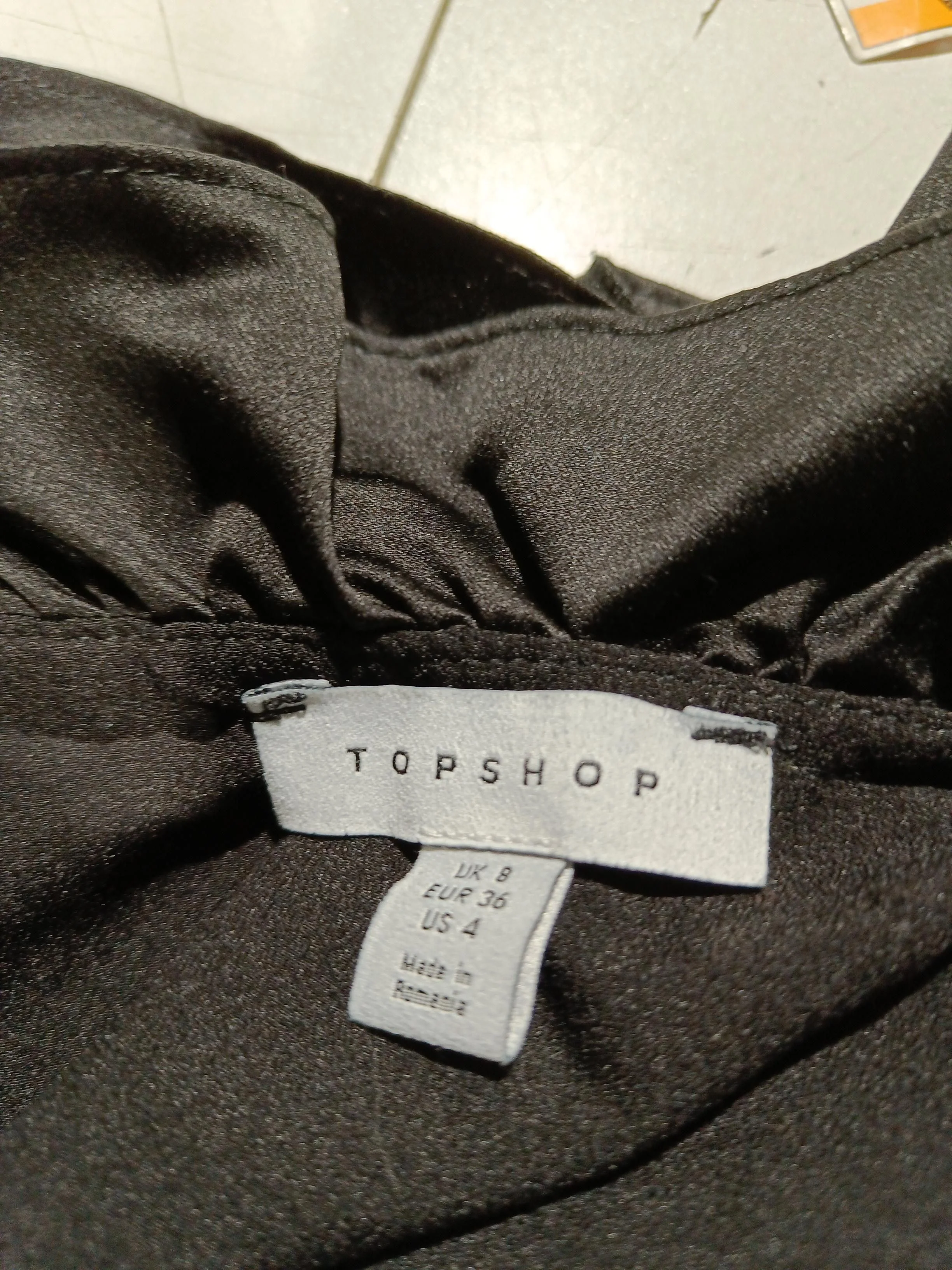 Topshop Women's Top S Black 100% Polyester Sleeveless Square Neck Cropped - Image 5
