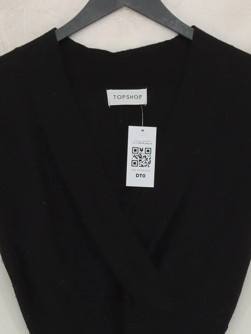 Topshop Women's Top S Black Acrylic with Nylon, Elastane Basic - Image 3