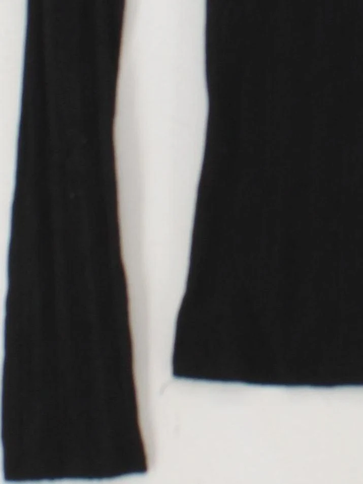 Topshop Women's Top S Black Viscose with Polyamide Long Sleeve Mock Neck Basic - Image 4