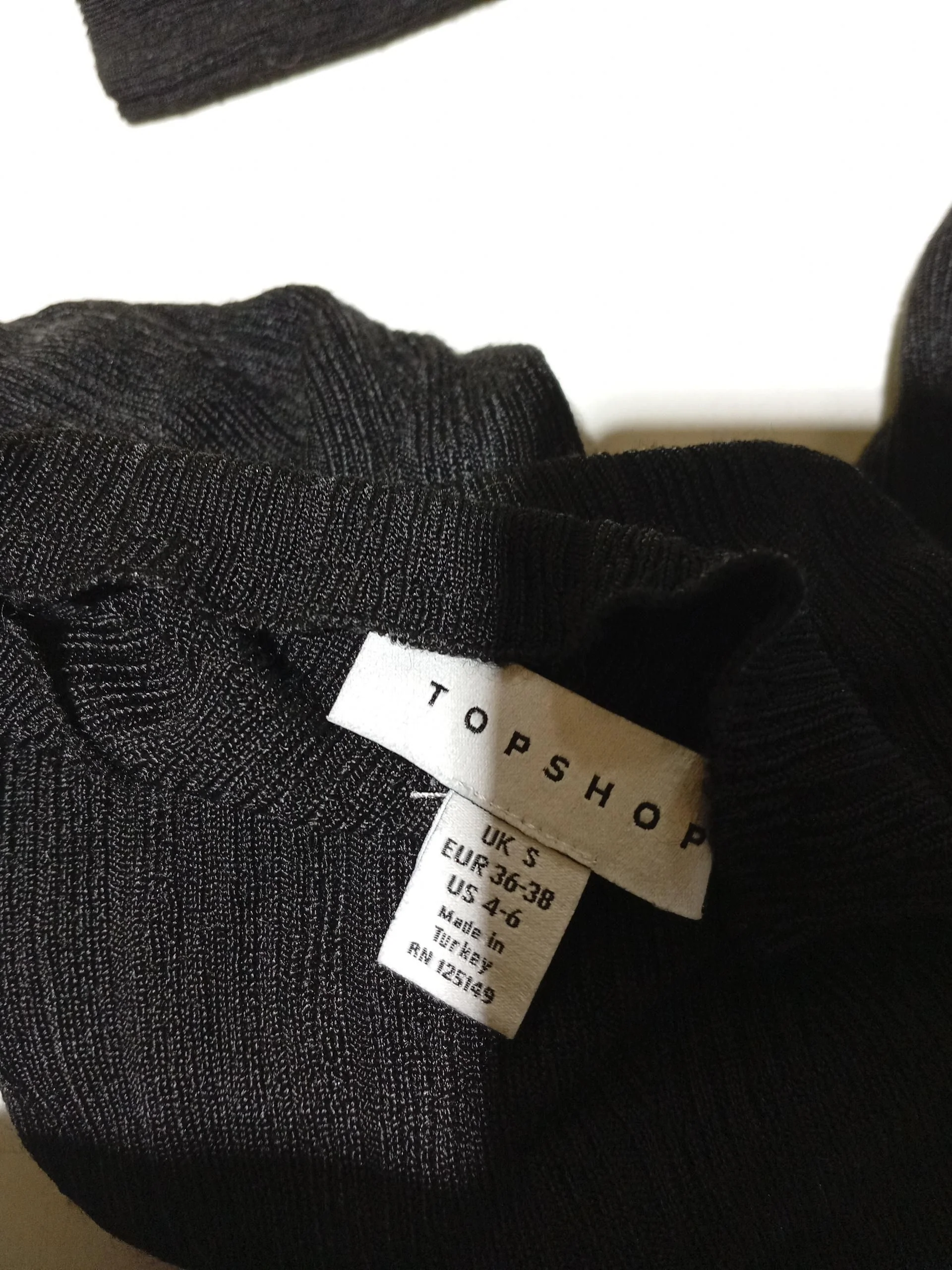 Topshop Women's Top S Black Viscose with Polyamide Long Sleeve Mock Neck Basic - Image 6