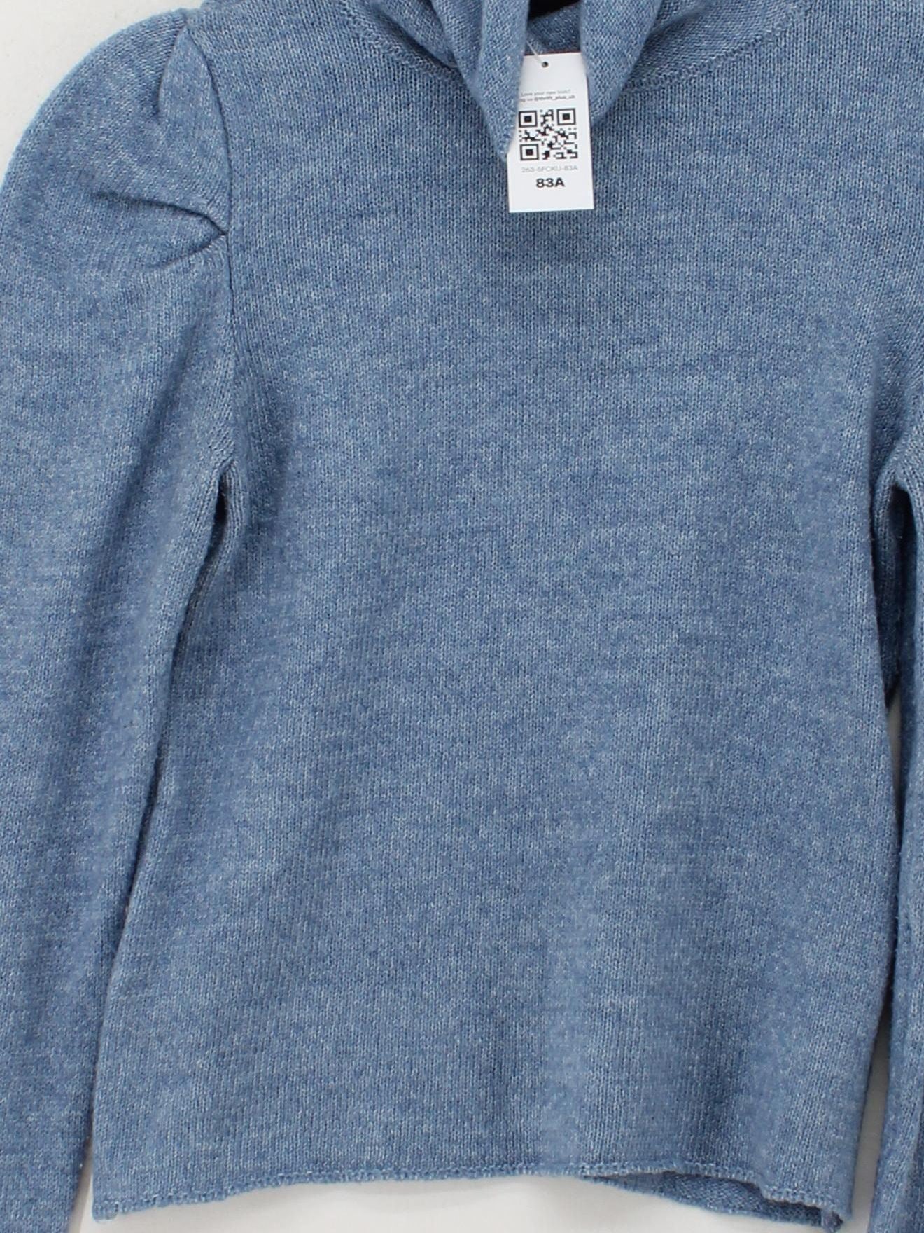 Topshop Women's Top S Blue Acrylic with Polyester, Elastane Basic - Image 3