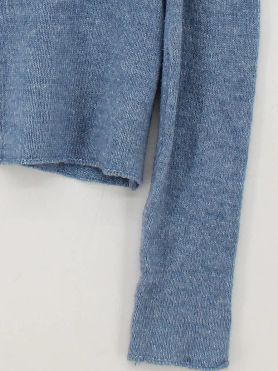 Topshop Women's Top S Blue Acrylic with Polyester, Elastane Basic - Image 4