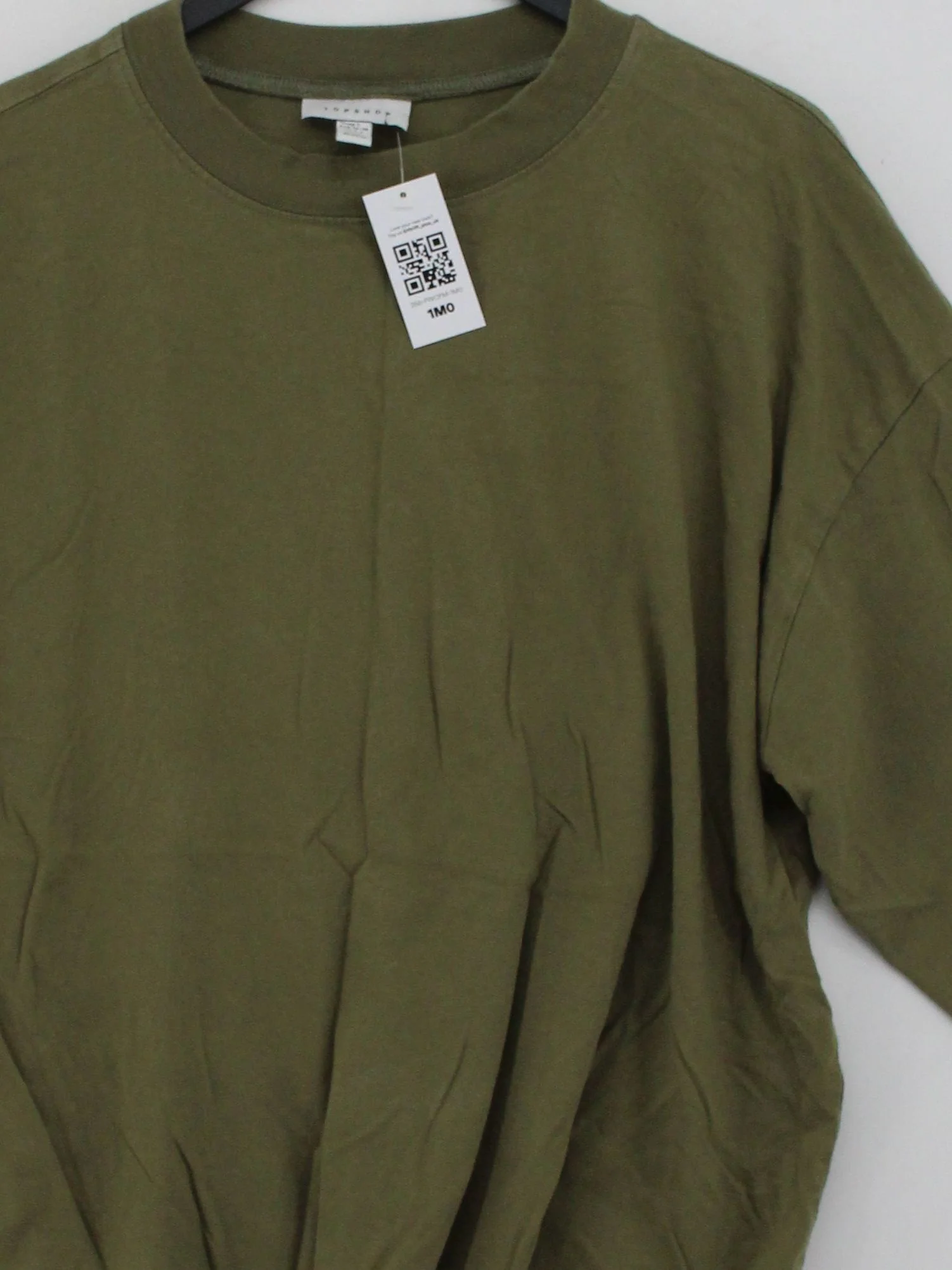 Topshop Women's Top S Green 100% Other Long Sleeve Crew Neck Basic - Image 3