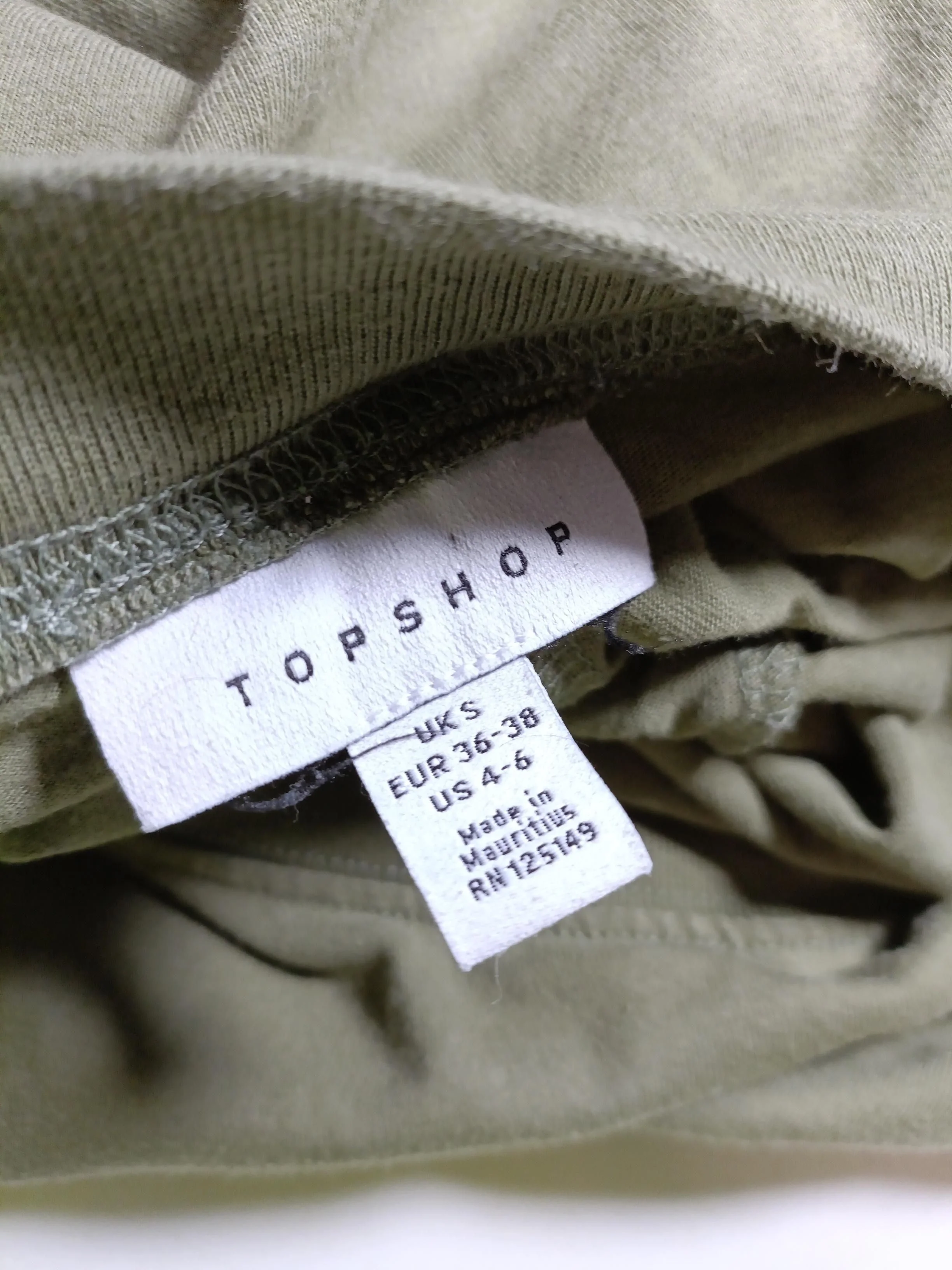 Topshop Women's Top S Green 100% Other Long Sleeve Crew Neck Basic - Image 6