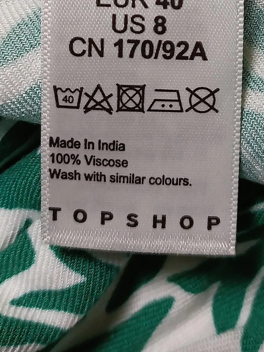 Topshop Women's Top S Green 100% Viscose Sleeveless V-Neck Cropped - Image 5
