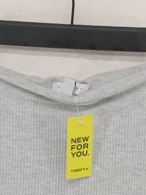 Topshop Women's Top S Grey Viscose with Elastane Sleeveless Round Neck Cropped - Image 3