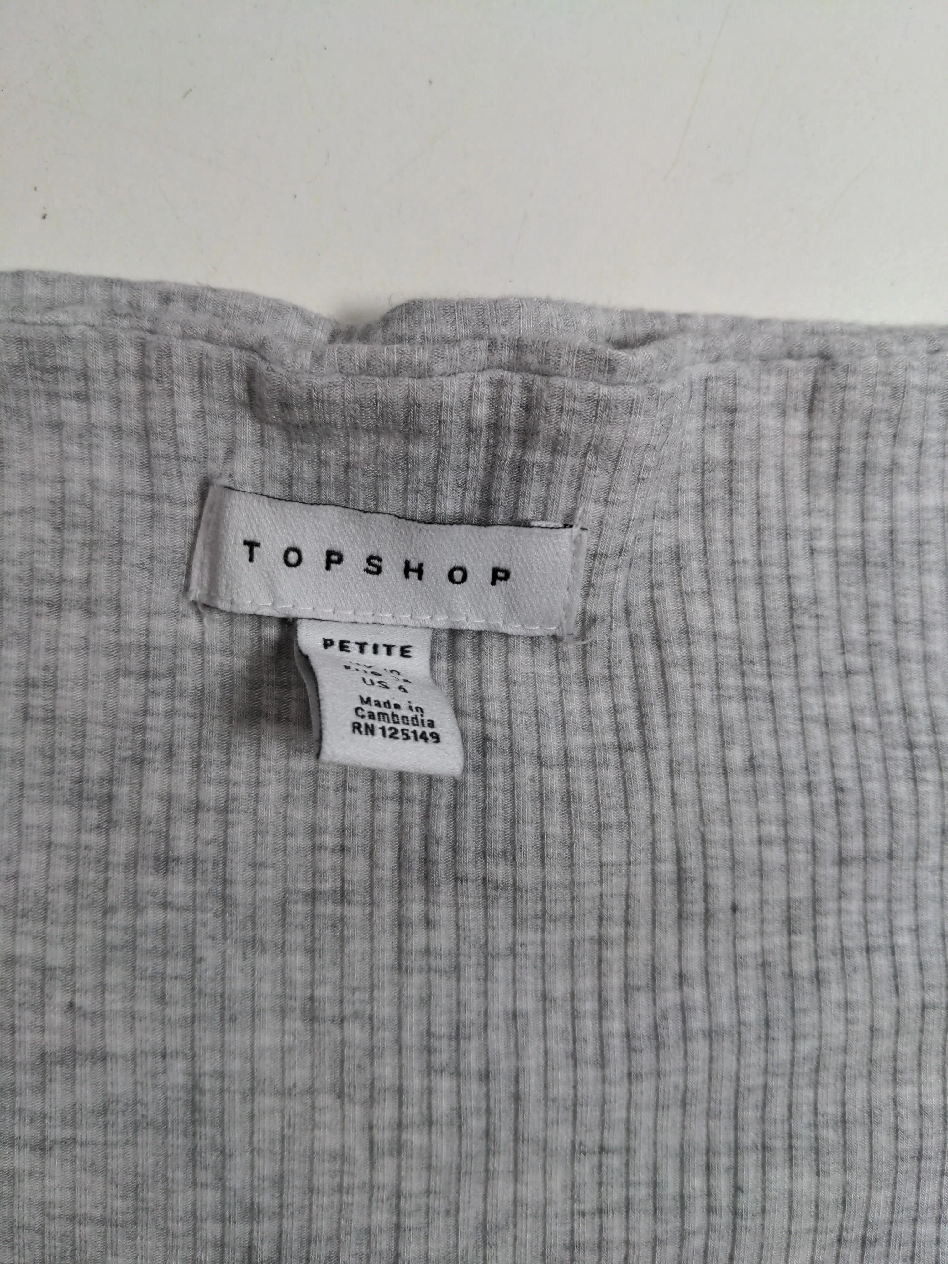 Topshop Women's Top S Grey Viscose with Elastane Sleeveless Round Neck Cropped - Image 5
