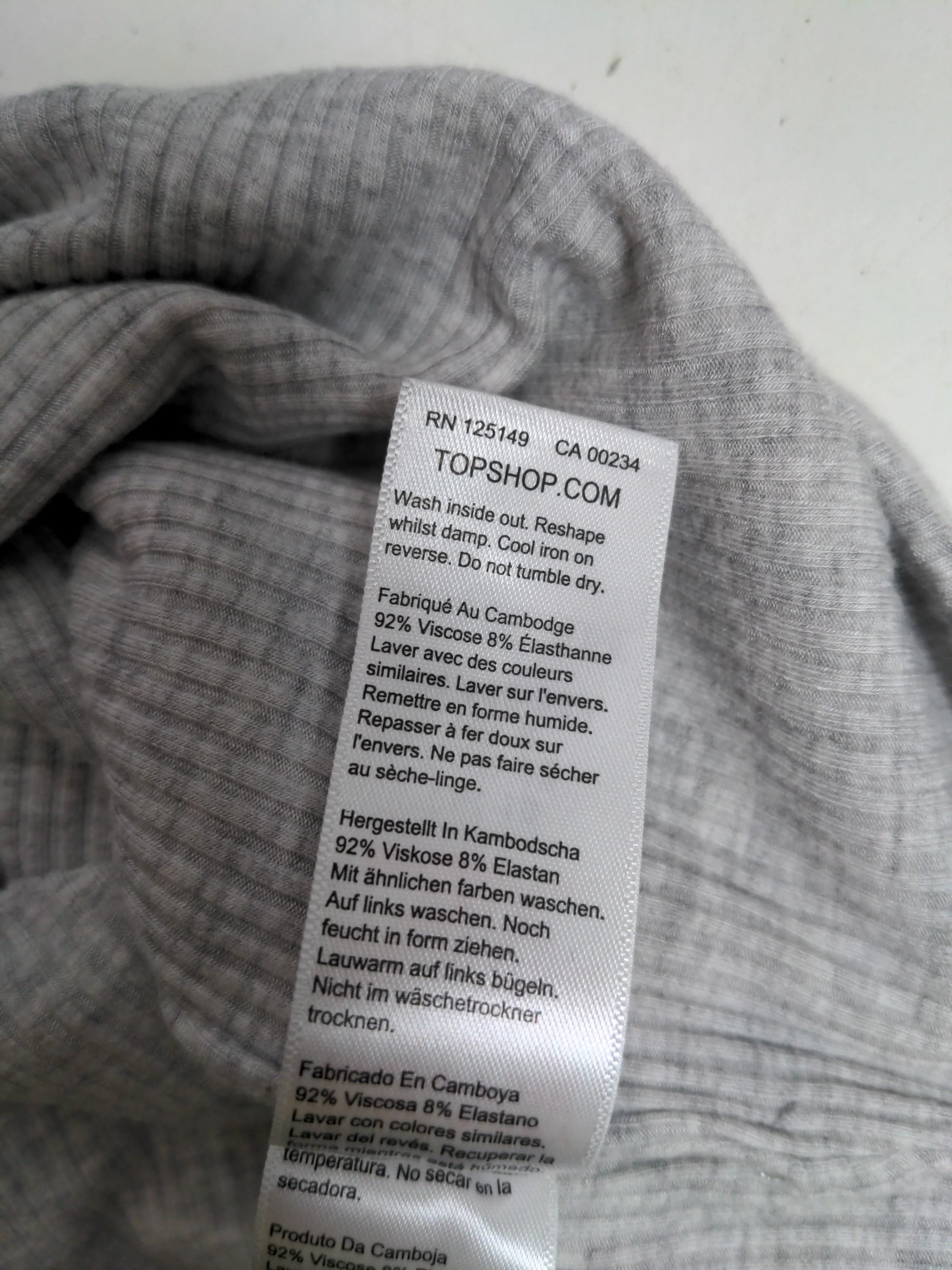 Topshop Women's Top S Grey Viscose with Elastane Sleeveless Round Neck Cropped - Image 6