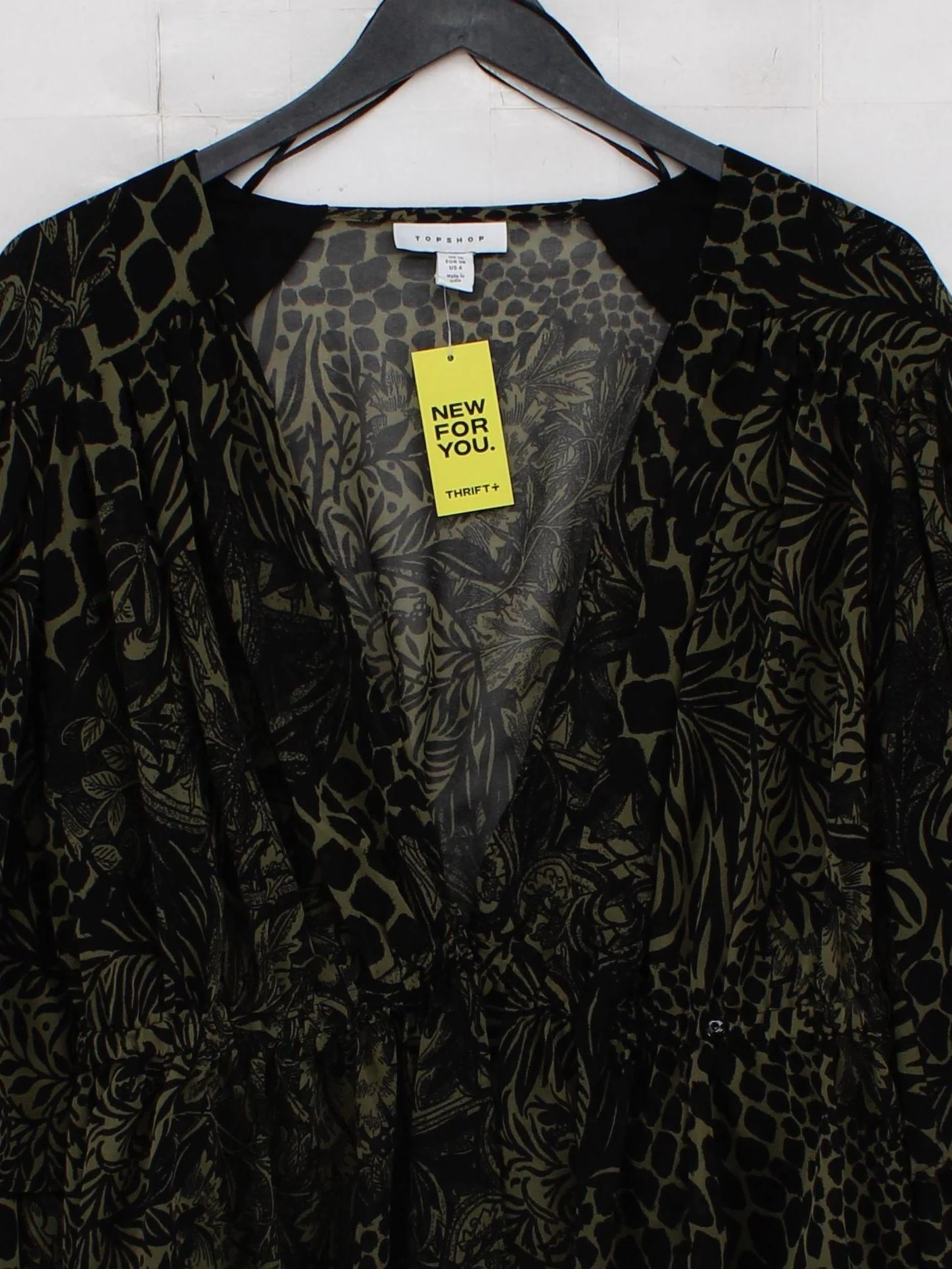Topshop Women's Top S Multi 100% Polyester Cropped - Image 3