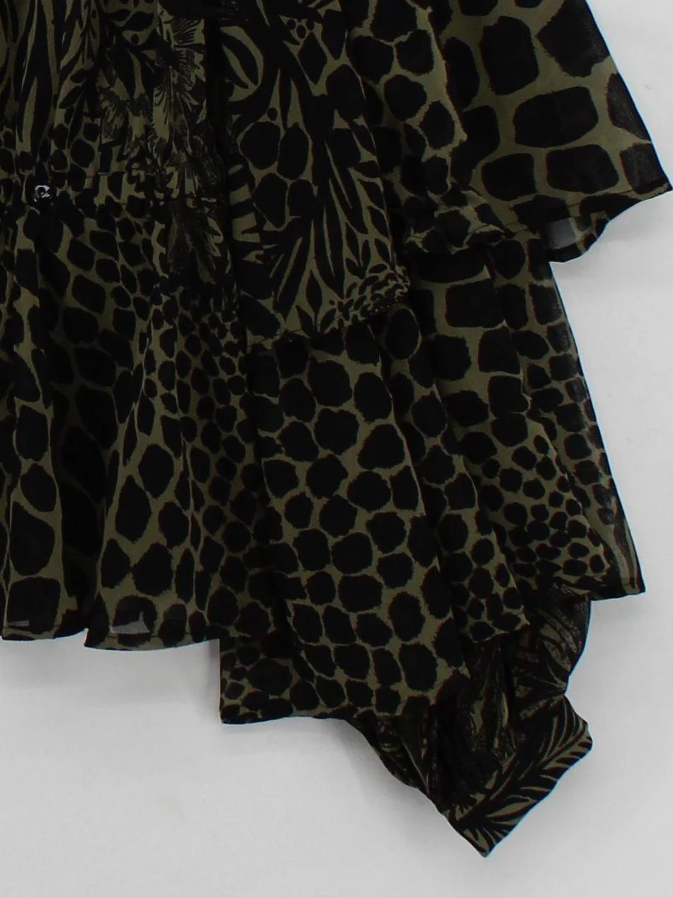 Topshop Women's Top S Multi 100% Polyester Cropped - Image 4