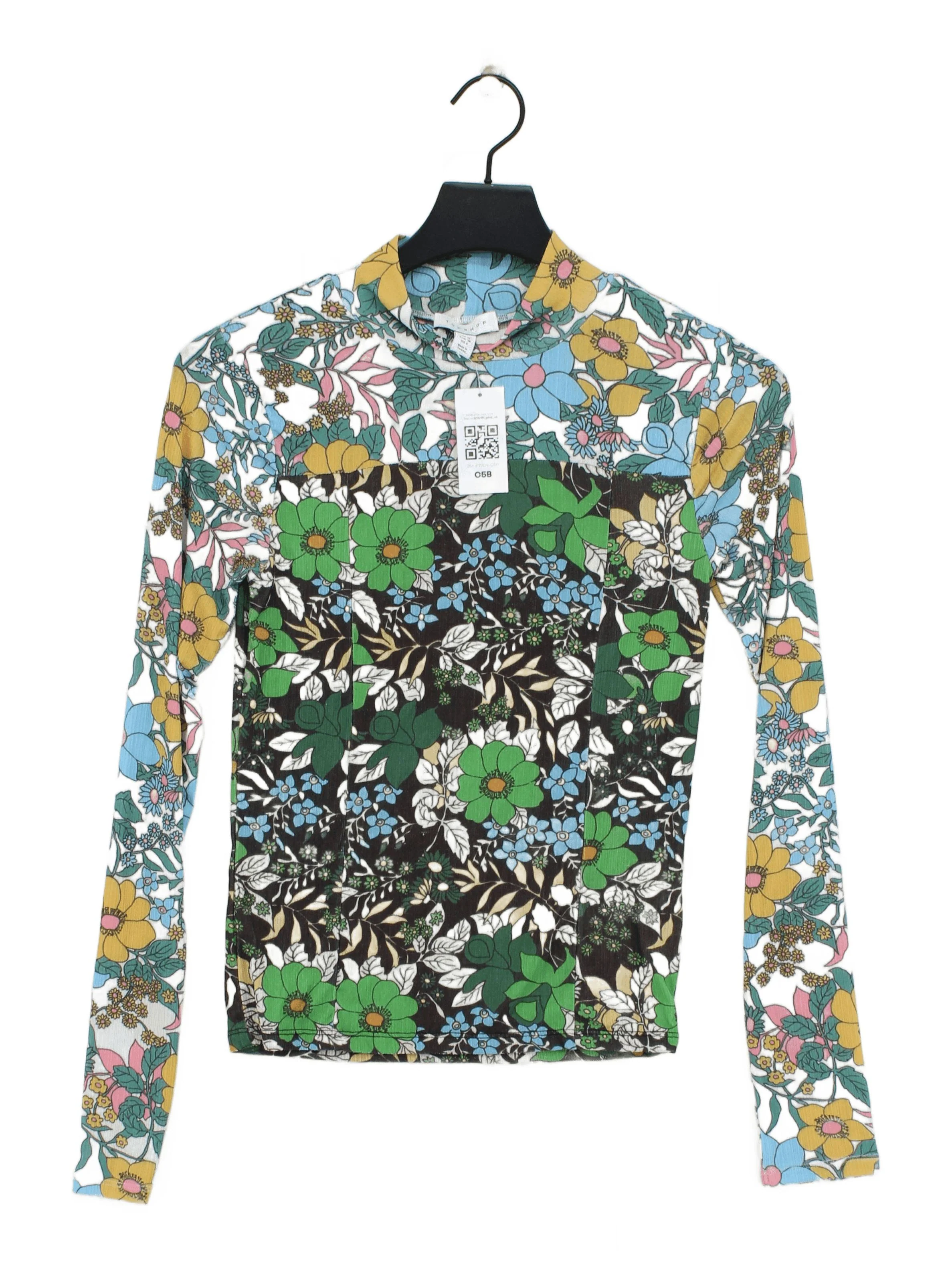 Topshop Women's Top S Multi Polyester with Elastane Basic