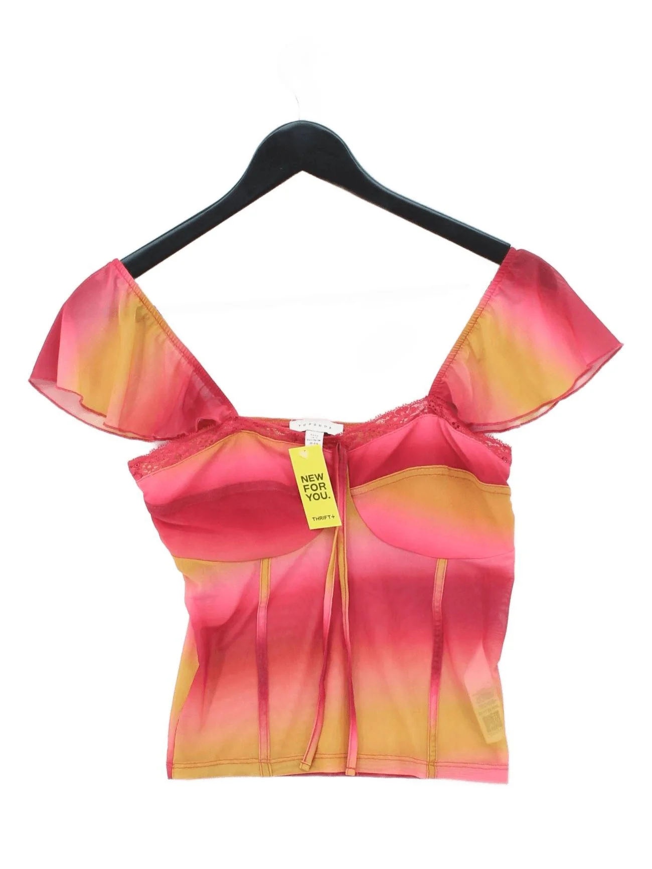 Topshop Women's Top S Multi Polyester with Elastane Basic