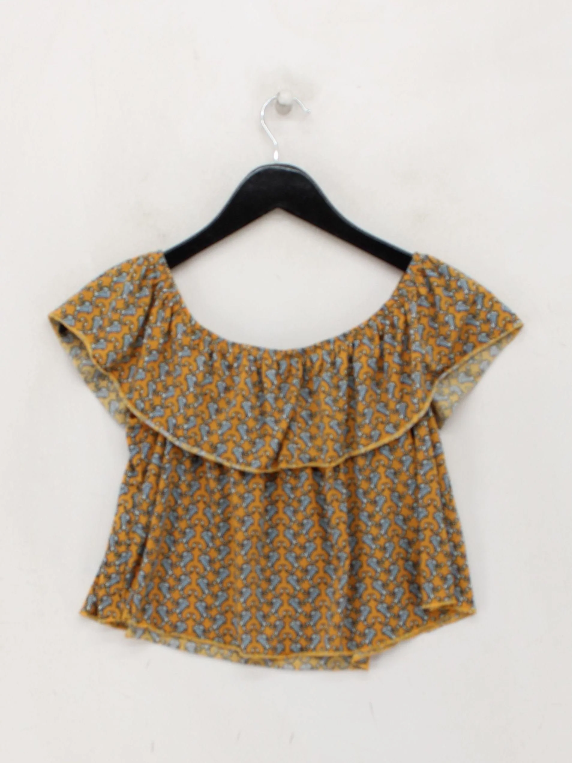 Topshop Women's Top S Orange 100% Polyester Cropped - Image 2