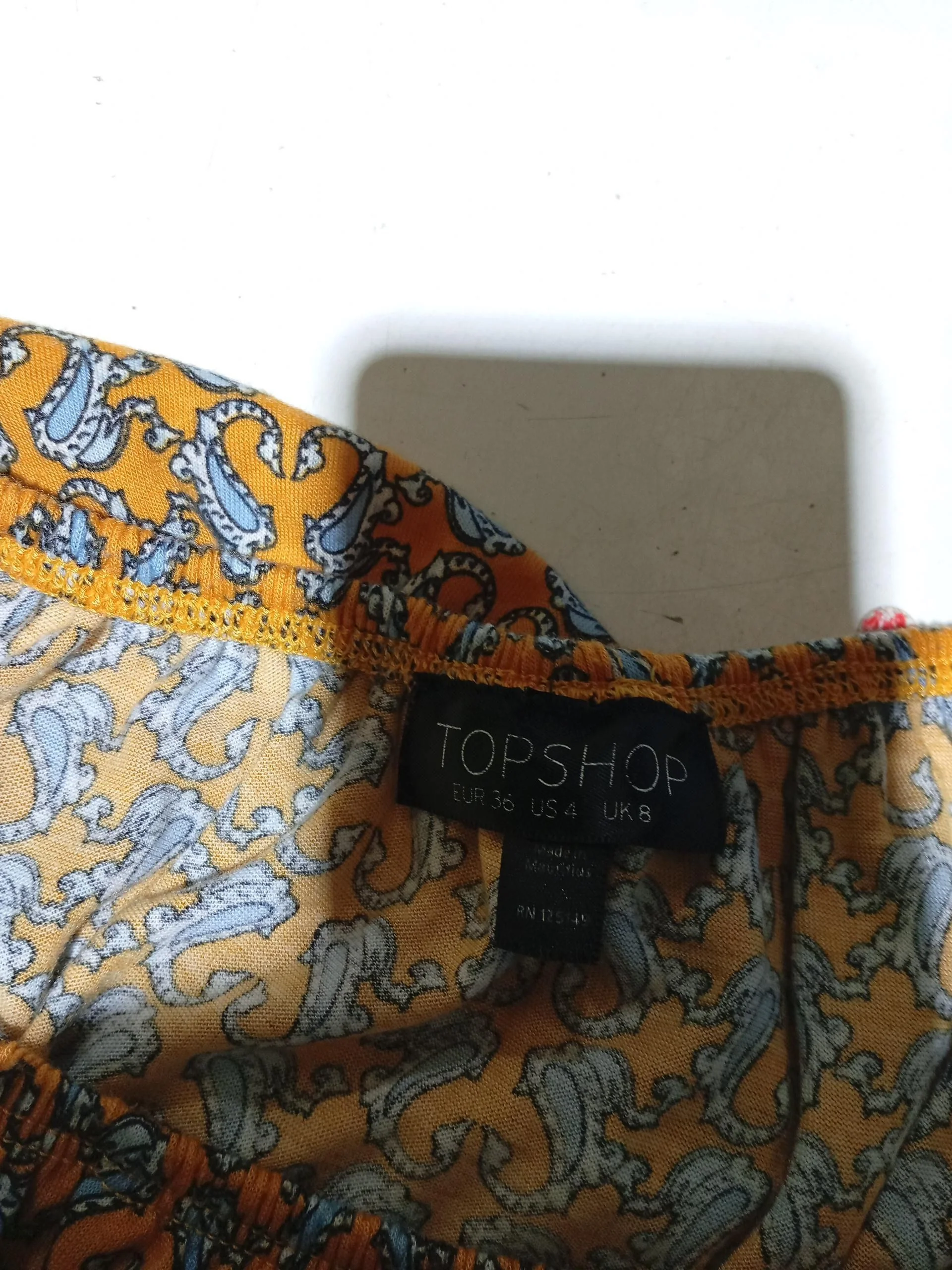 Topshop Women's Top S Orange 100% Polyester Cropped - Image 5