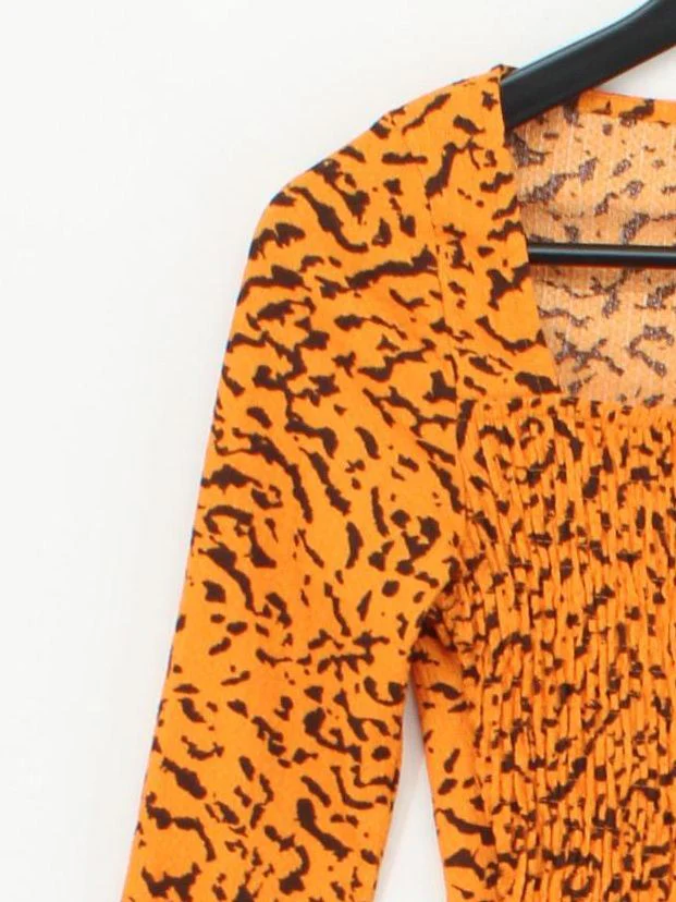 Topshop Women's Top S Orange Polyester with Elastane Cropped - Image 4