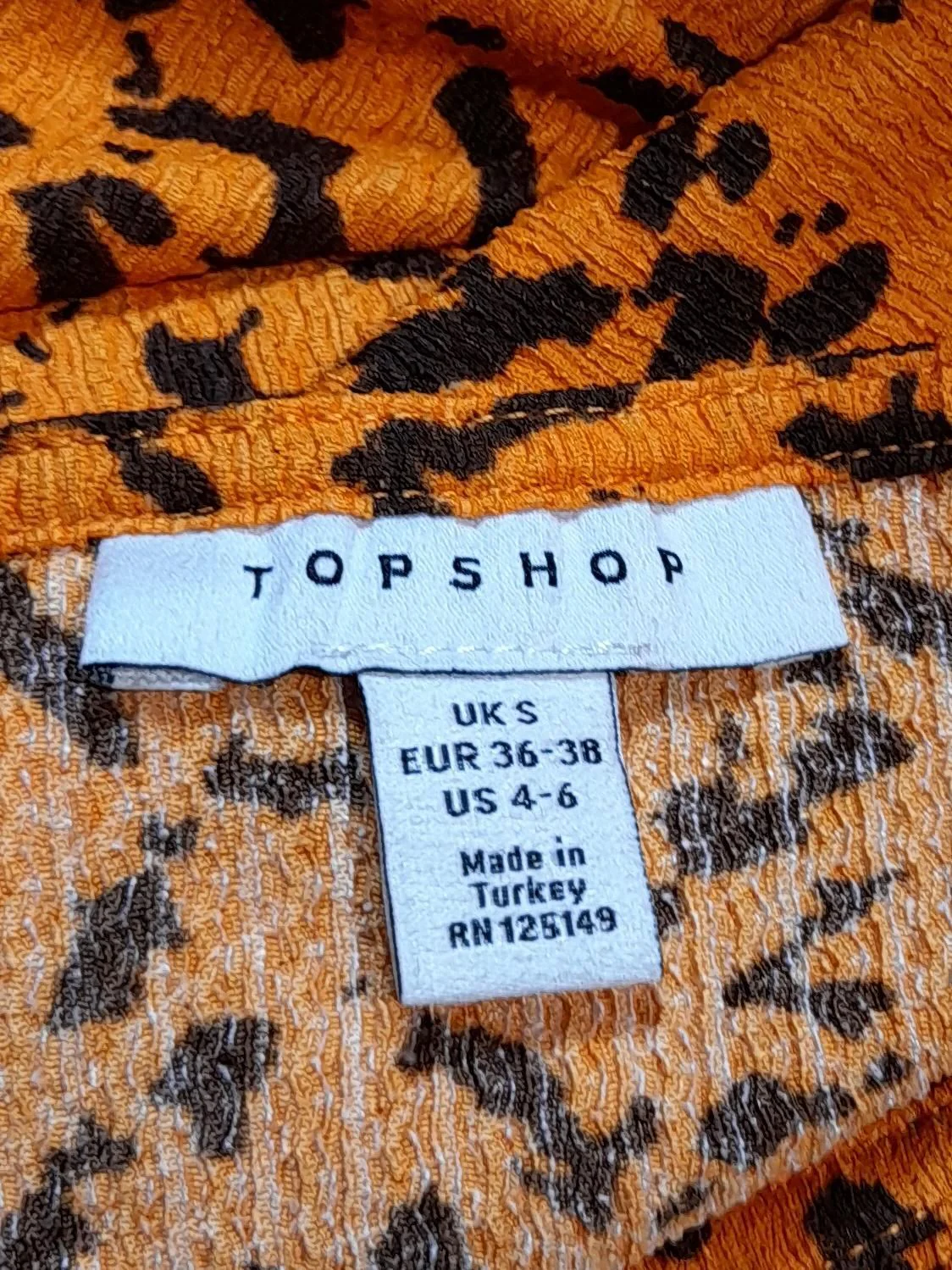 Topshop Women's Top S Orange Polyester with Elastane Cropped - Image 5
