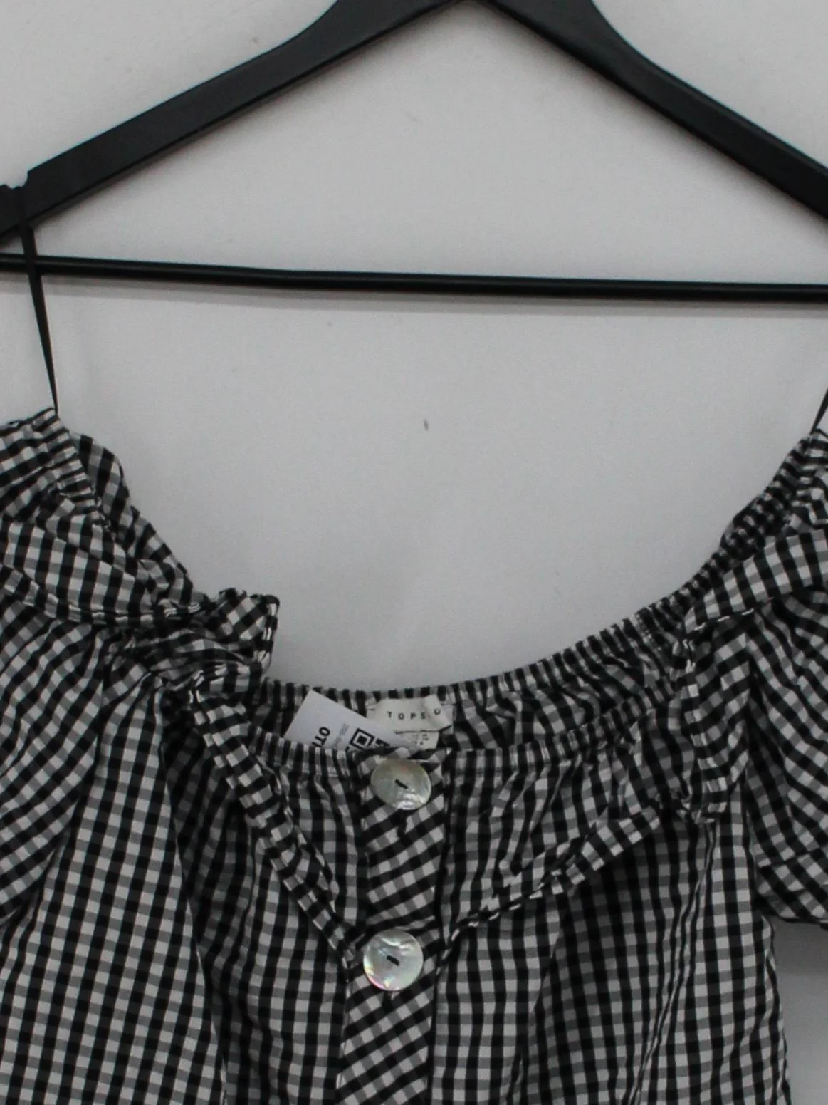 Topshop Women's Top UK 10 Black 100% Cotton Cropped - Image 3