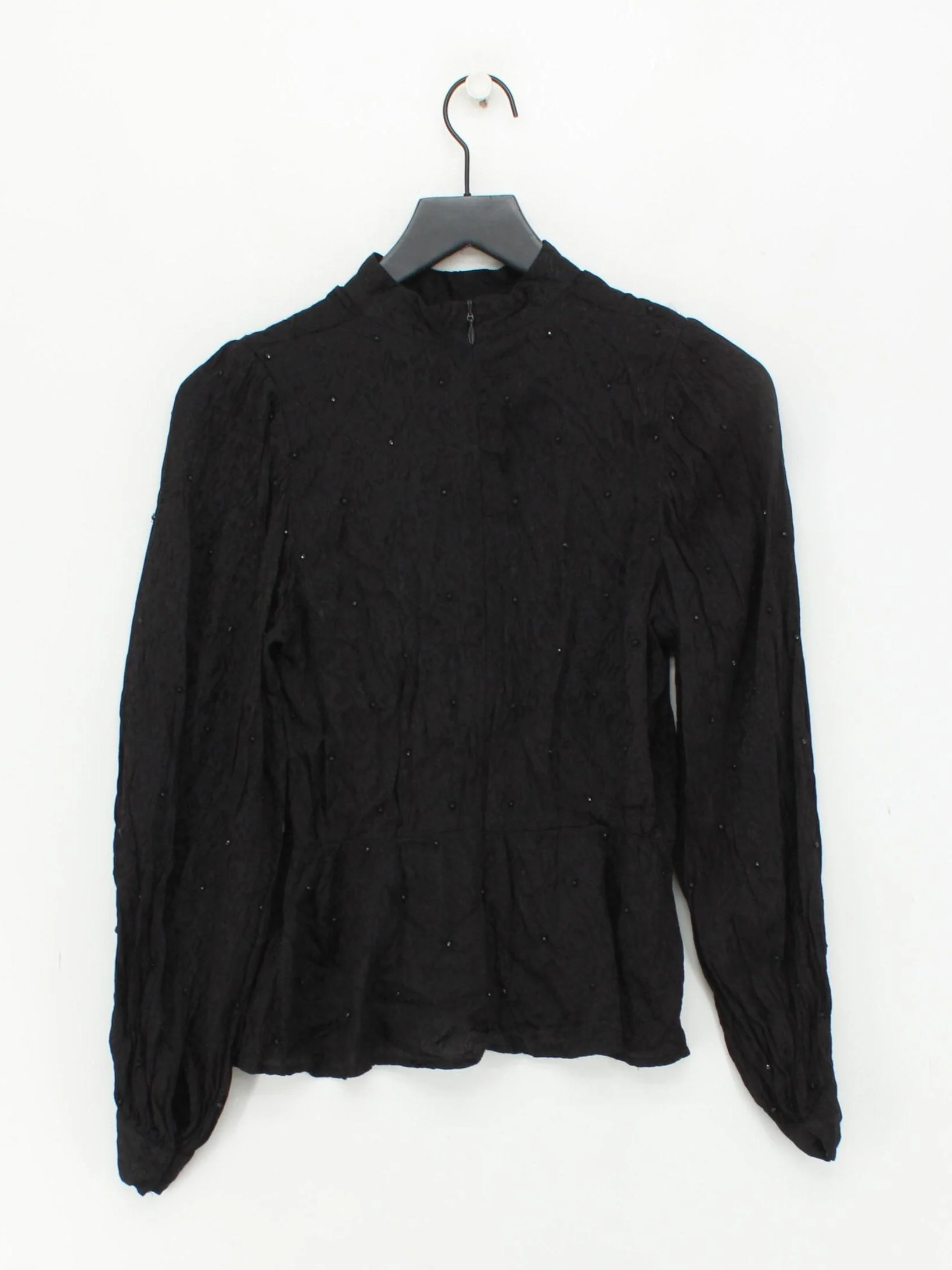 Topshop Women's Top UK 10 Black 100% Viscose Long Sleeve High Neck Basic - Image 2