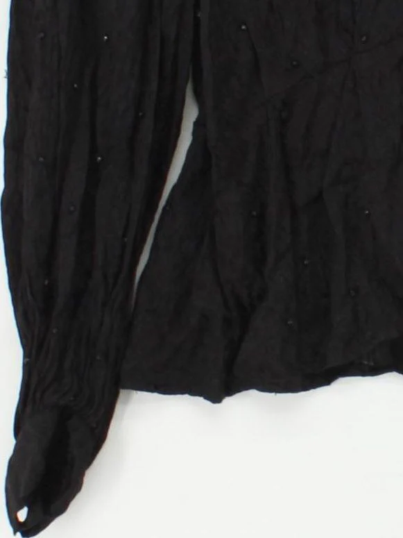Topshop Women's Top UK 10 Black 100% Viscose Long Sleeve High Neck Basic - Image 4