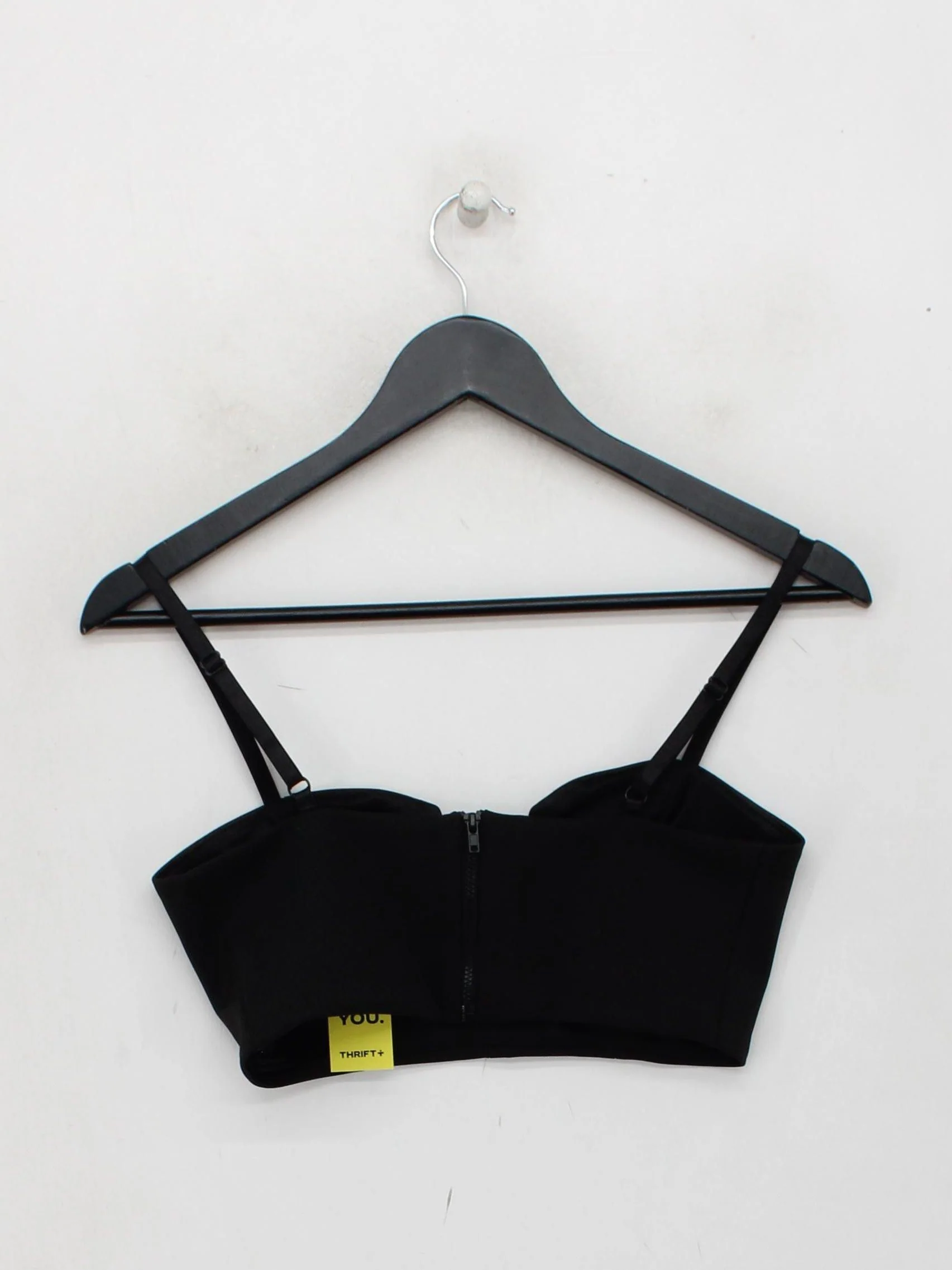 Topshop Women's Top UK 10 Black Polyester with Elastane Cropped - Image 2