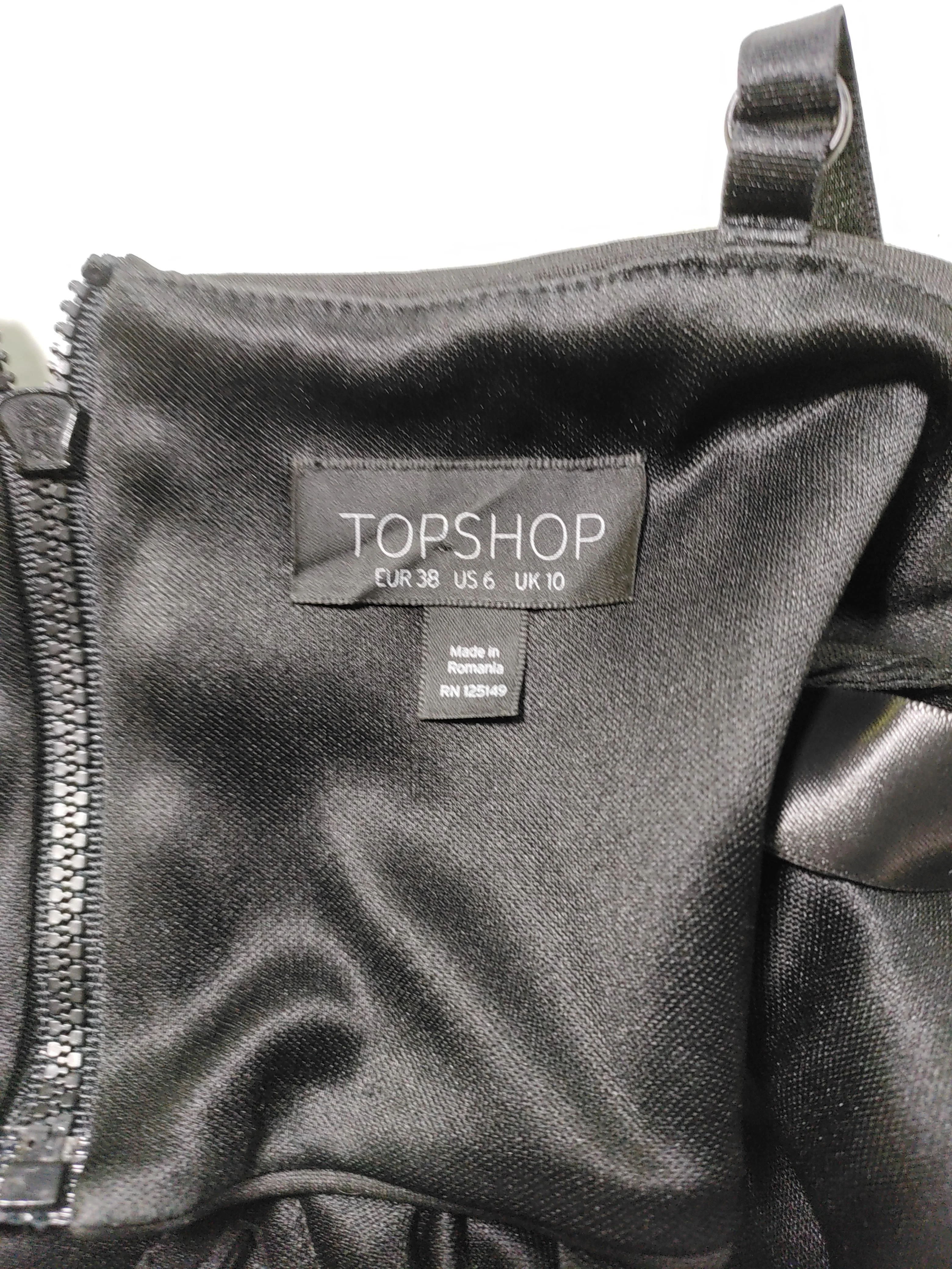 Topshop Women's Top UK 10 Black Polyester with Elastane Cropped - Image 5