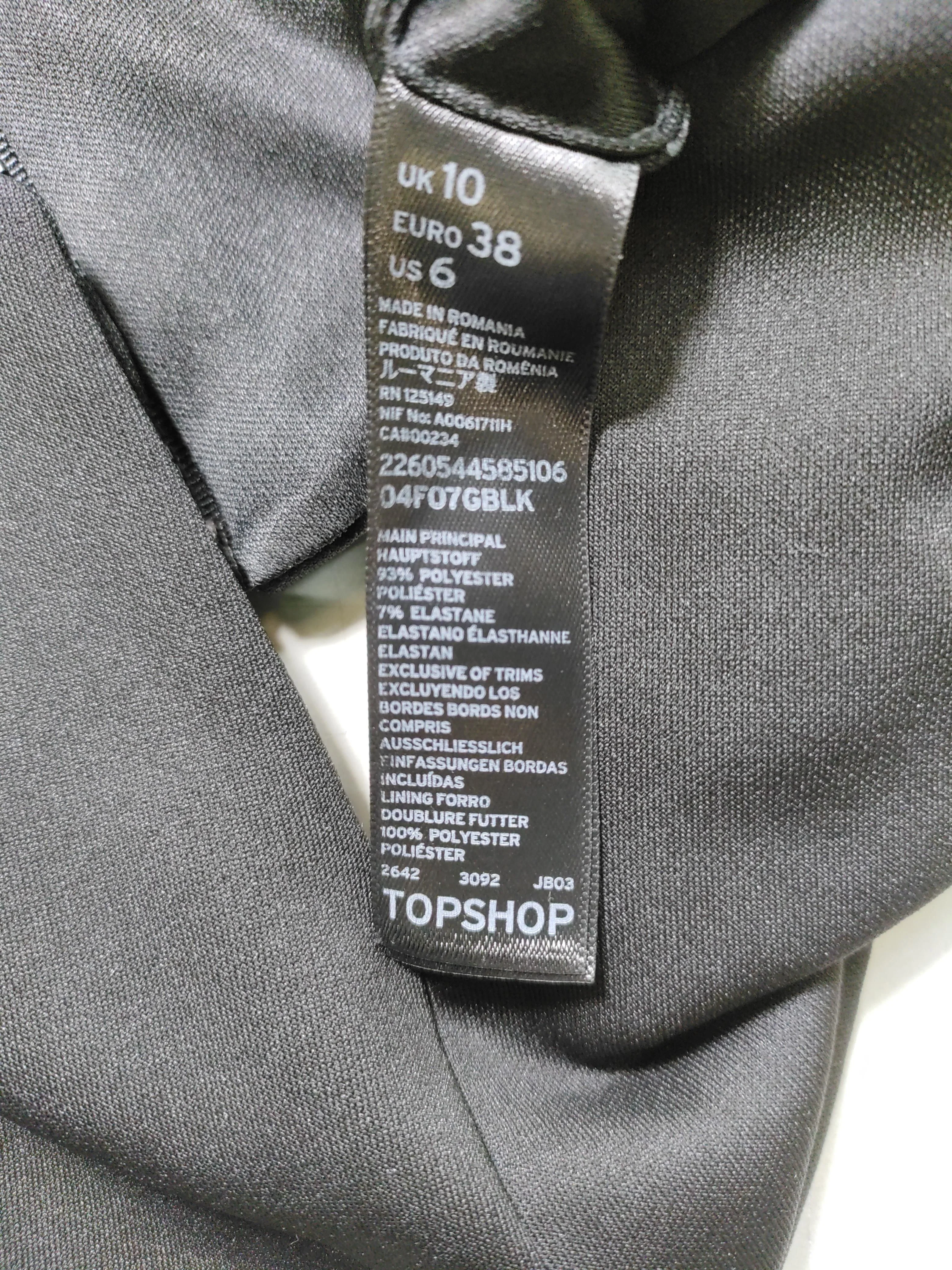 Topshop Women's Top UK 10 Black Polyester with Elastane Cropped - Image 6