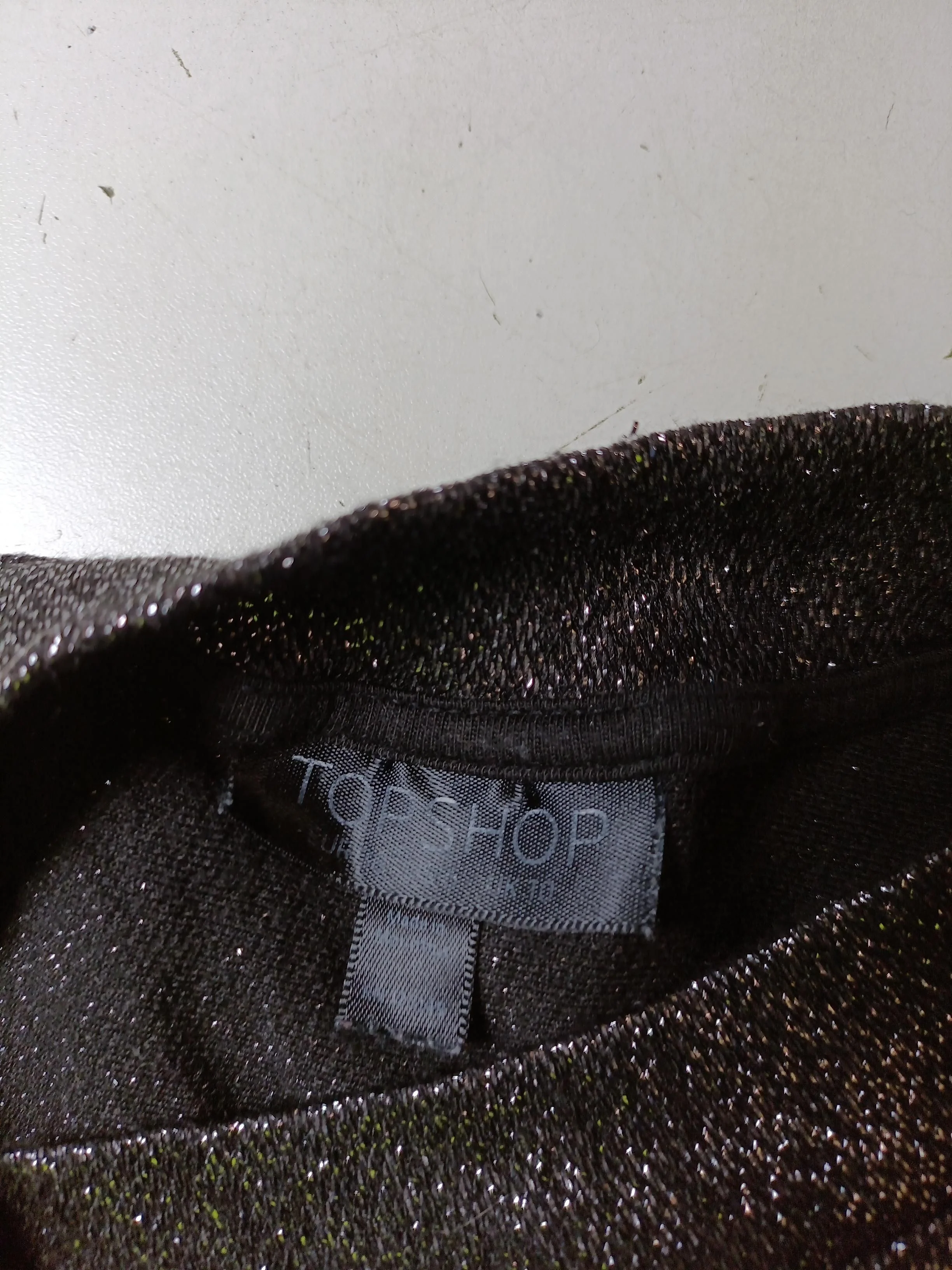 Topshop Women's Top UK 10 Black Viscose with Polyester, Other Cropped - Image 5