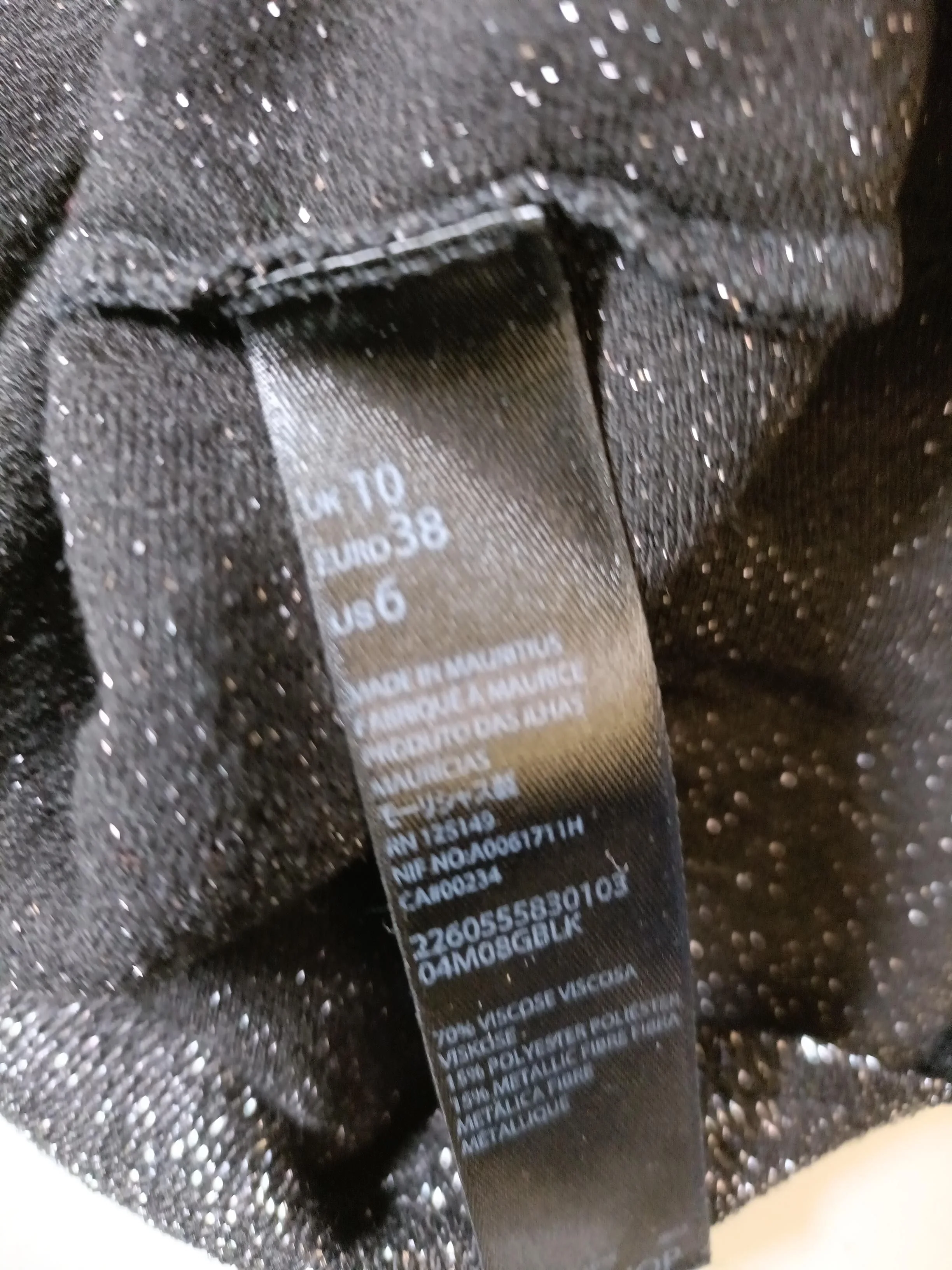 Topshop Women's Top UK 10 Black Viscose with Polyester, Other Cropped - Image 6