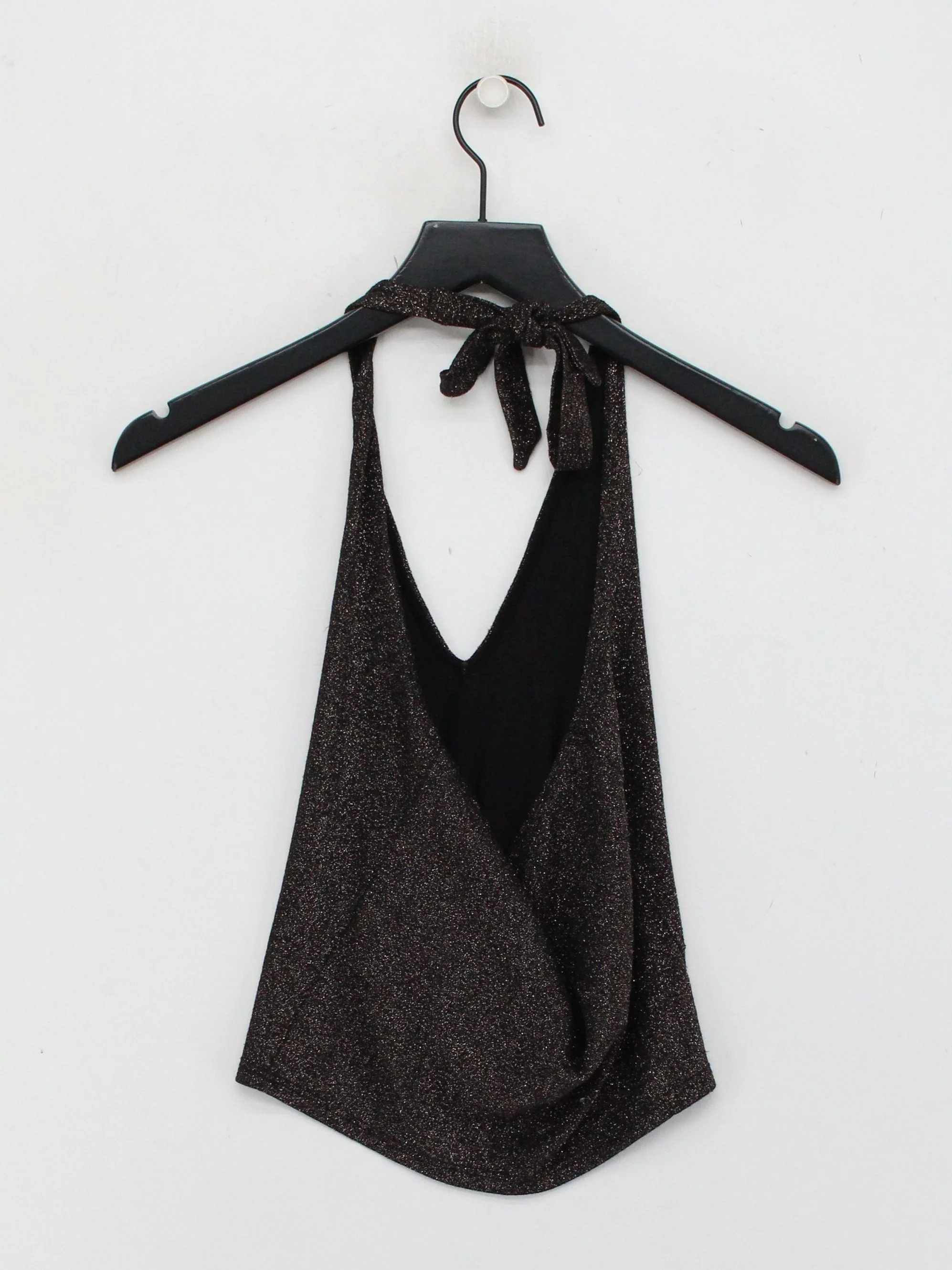 Topshop Women's Top UK 10 Black Viscose with Polyester, Other, Elastane Basic - Image 2