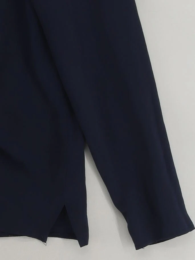 Topshop Women's Top UK 10 Blue Polyester with Elastane Long Sleeve V-Neck Basic - Image 4