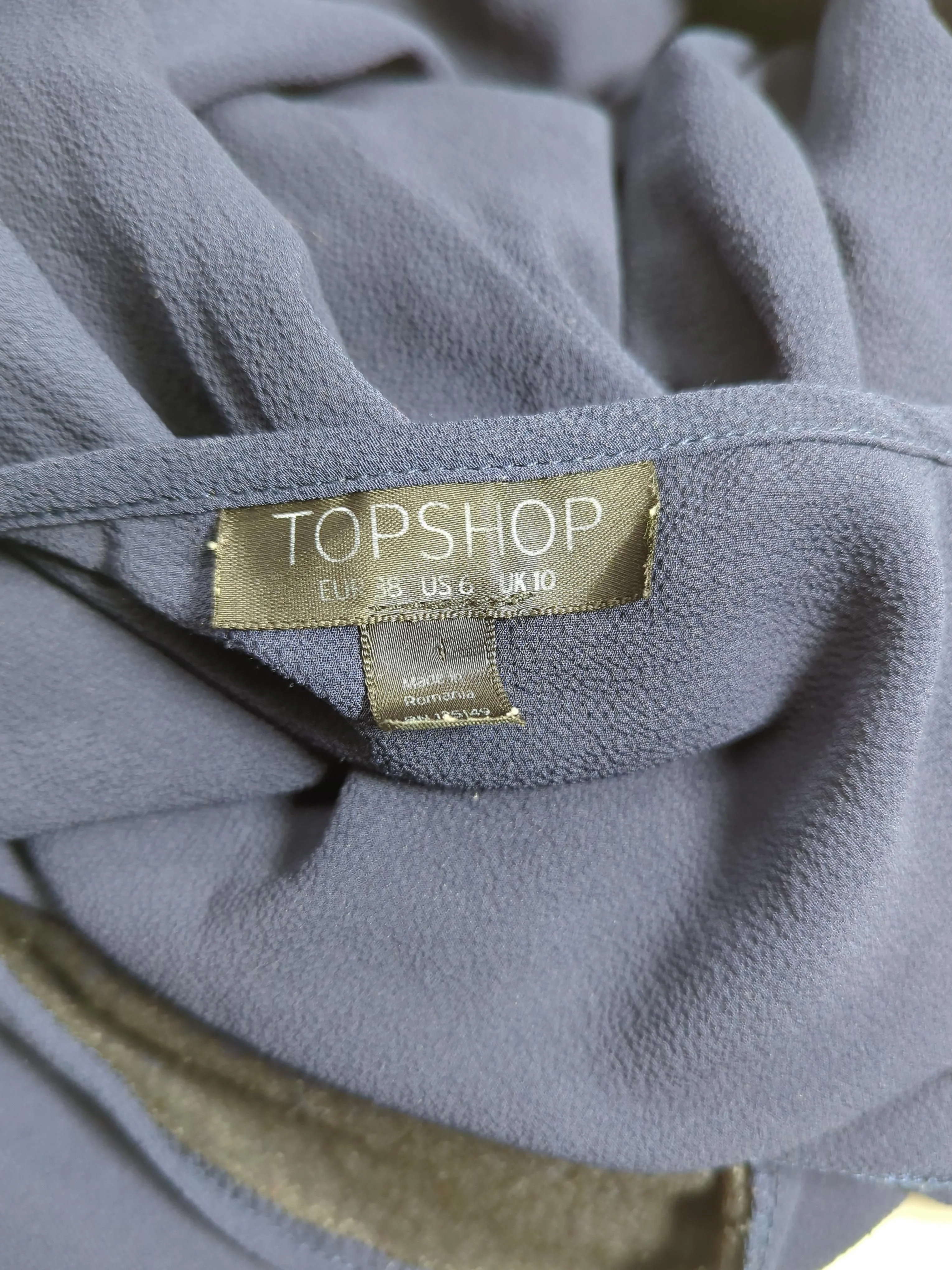 Topshop Women's Top UK 10 Blue Polyester with Elastane Long Sleeve V-Neck Basic - Image 5