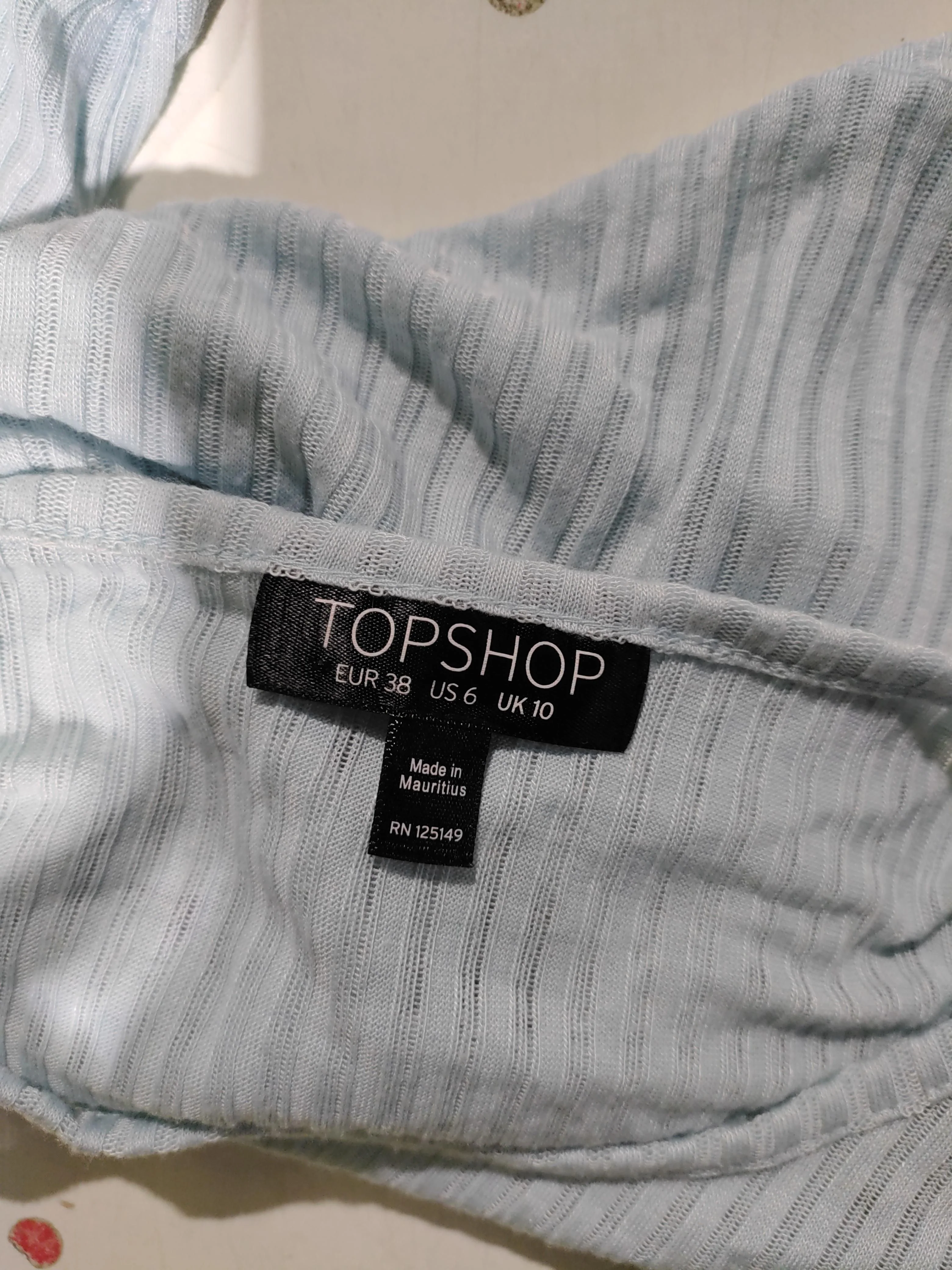 Topshop Women's Top UK 10 Blue Polyester with Viscose Basic - Image 5