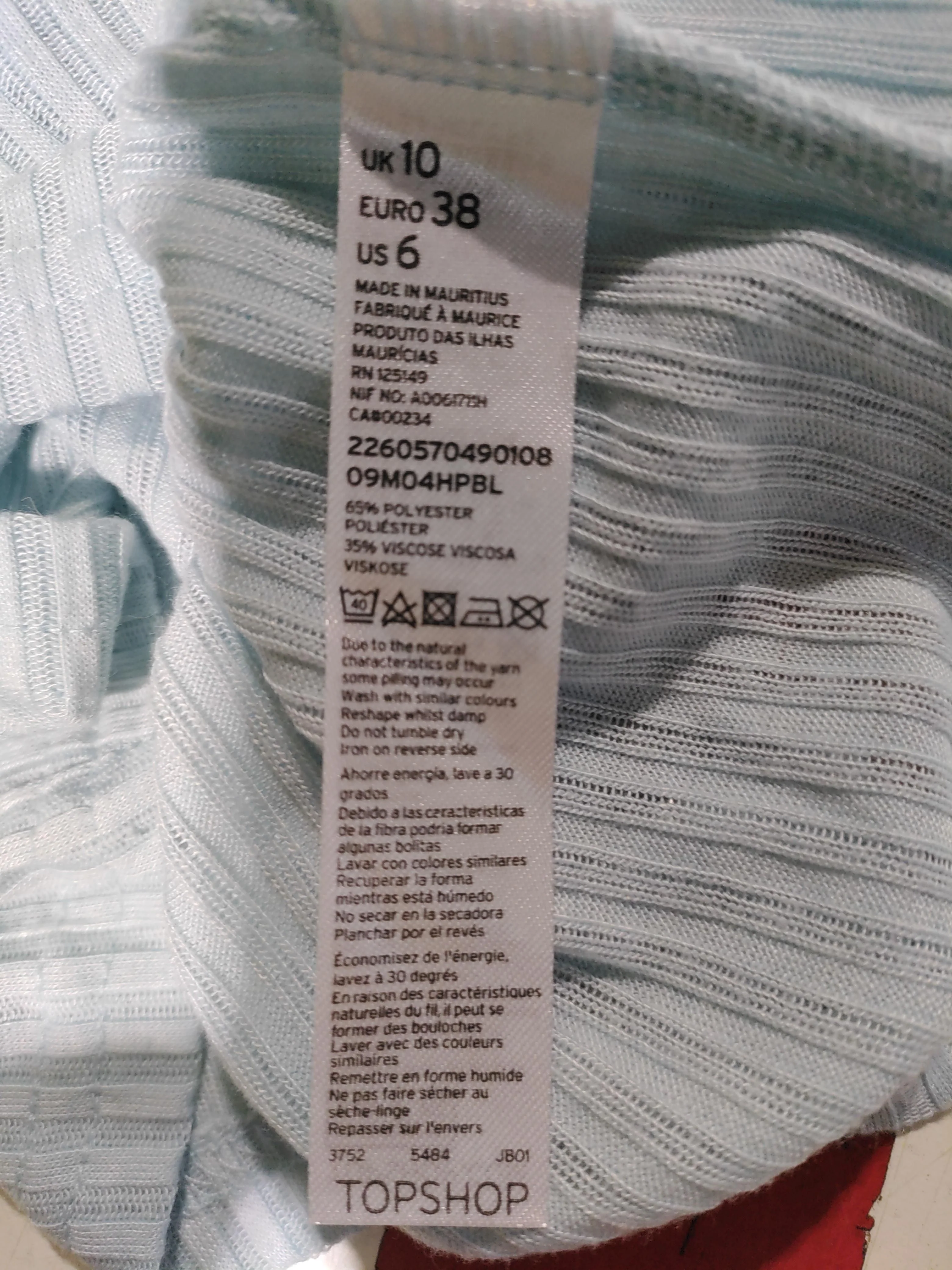 Topshop Women's Top UK 10 Blue Polyester with Viscose Basic - Image 6