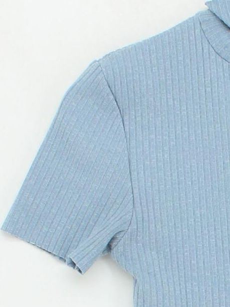 Topshop Women's Top UK 10 Blue Polyester with Viscose Basic - Image 4