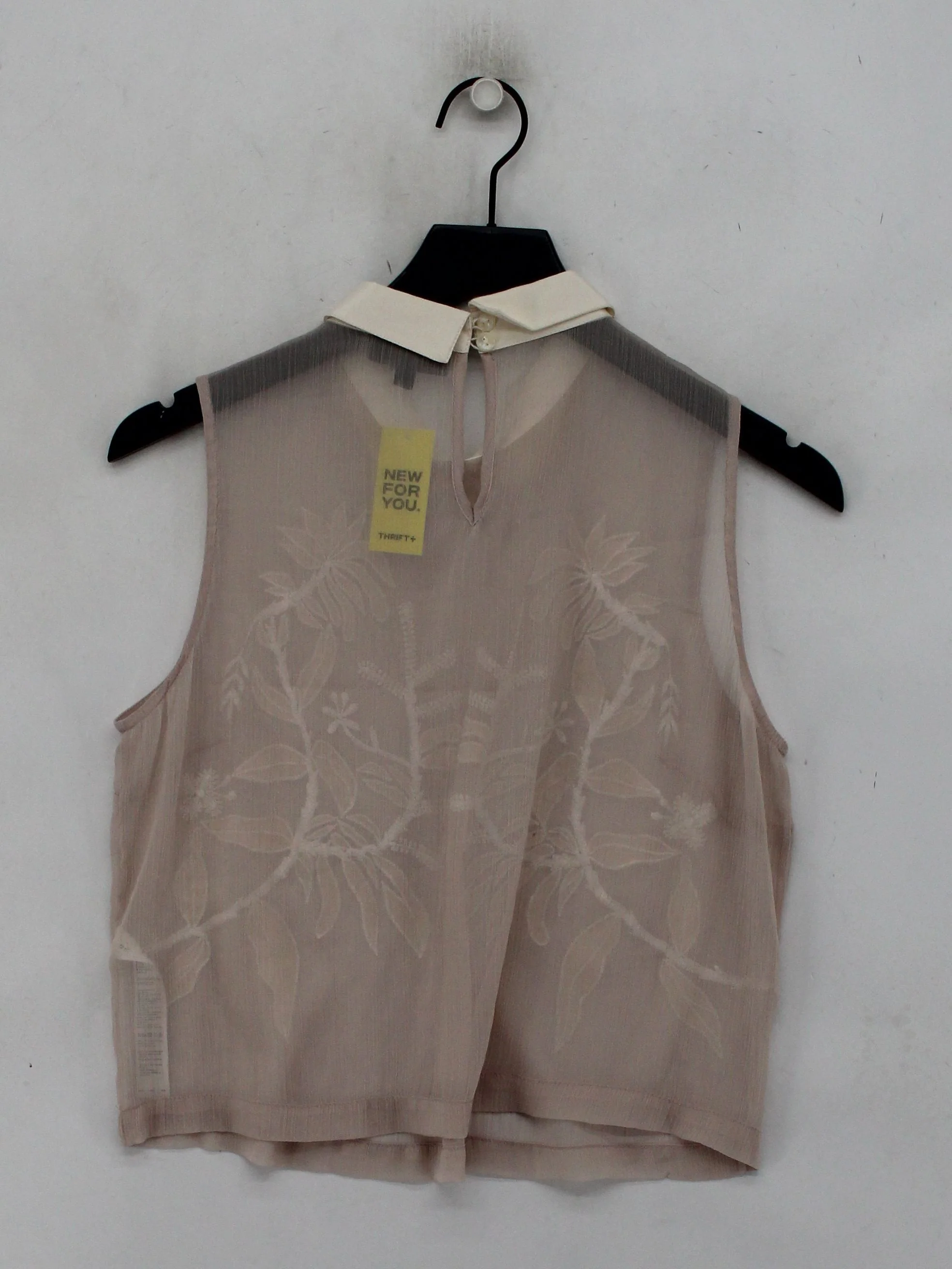 Topshop Women's Top UK 10 Cream Polyester with Cotton, Viscose Basic - Image 2
