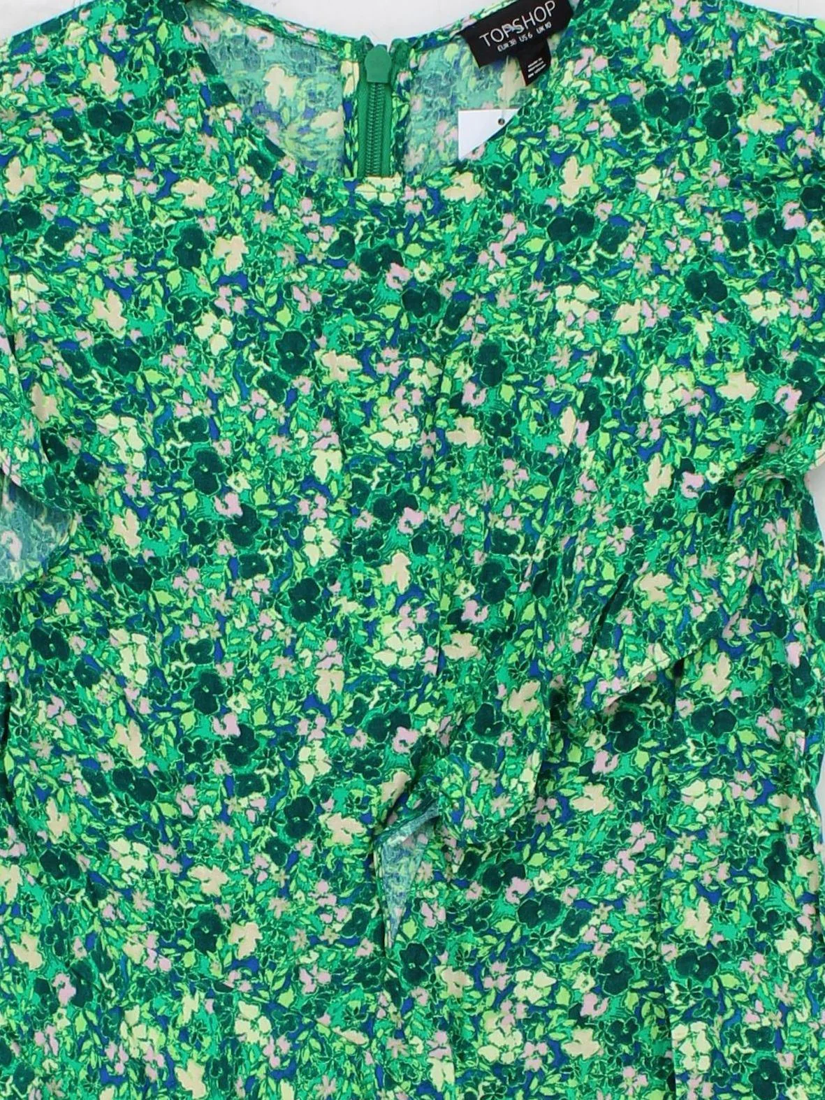 Topshop Women's Top UK 10 Green 100% Viscose Basic - Image 3