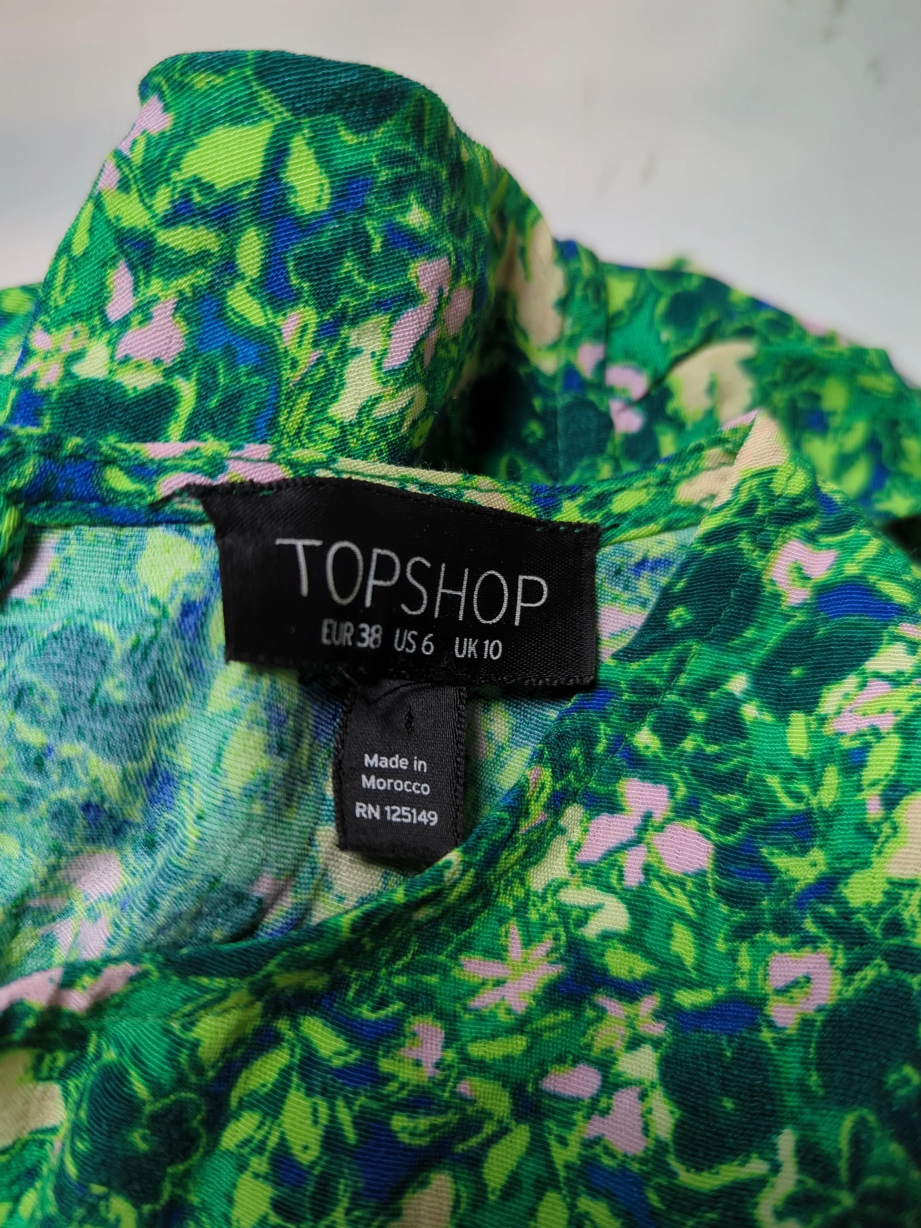 Topshop Women's Top UK 10 Green 100% Viscose Basic - Image 5