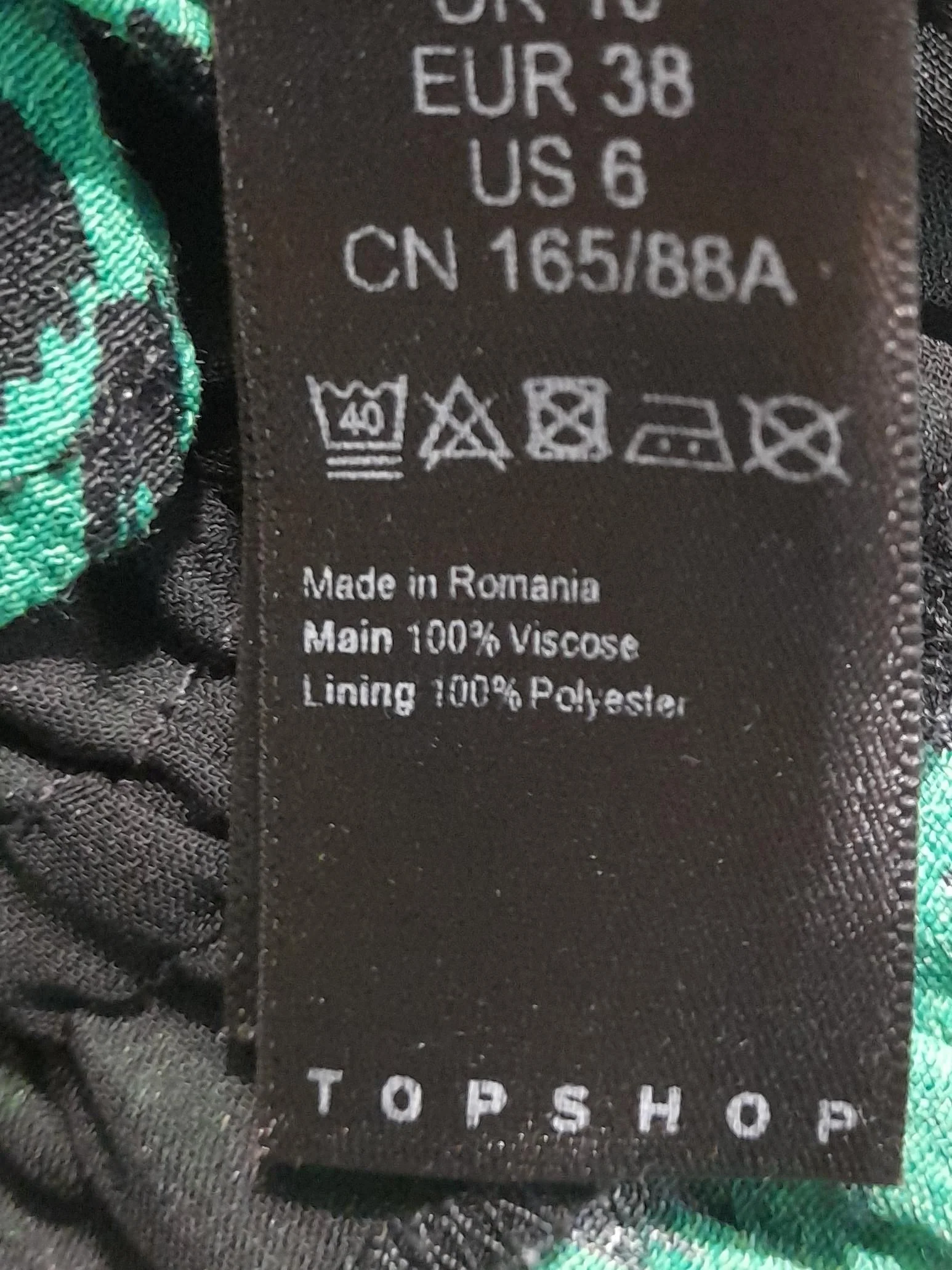 Topshop Women's Top UK 10 Green Viscose with Polyester Cropped - Image 6