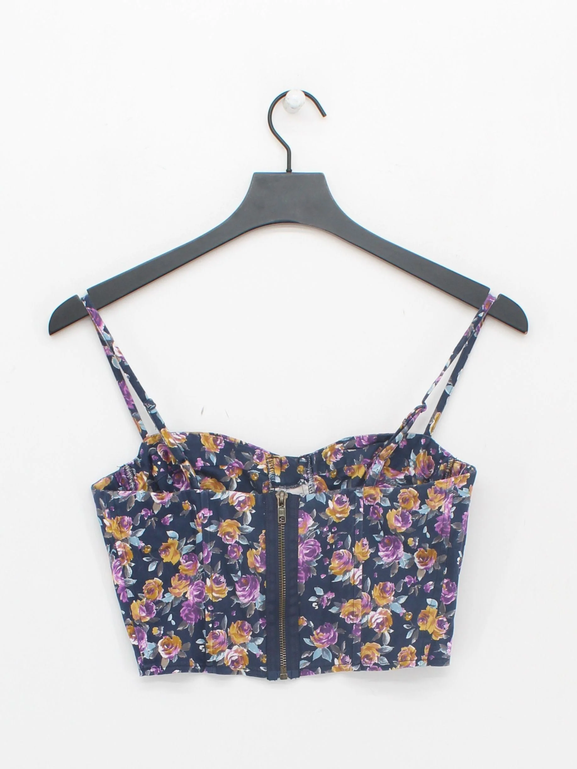 Topshop Women's Top UK 10 Multi Cotton with Elastane Cropped - Image 2