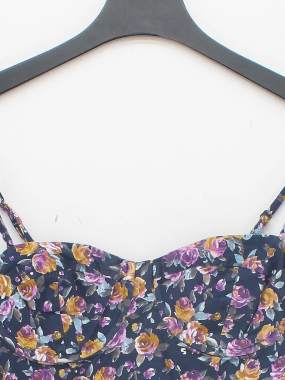 Topshop Women's Top UK 10 Multi Cotton with Elastane Cropped - Image 3