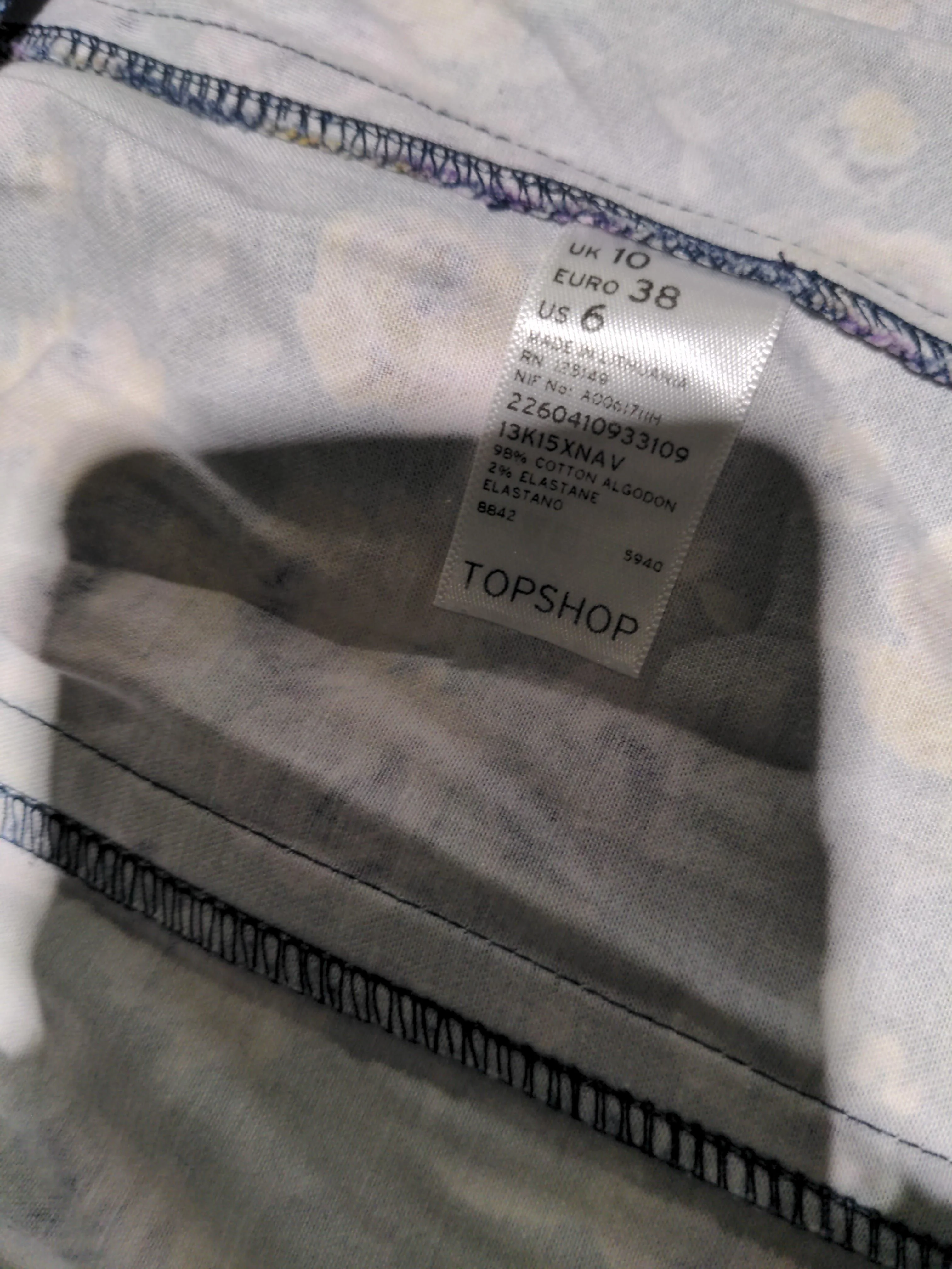 Topshop Women's Top UK 10 Multi Cotton with Elastane Cropped - Image 5