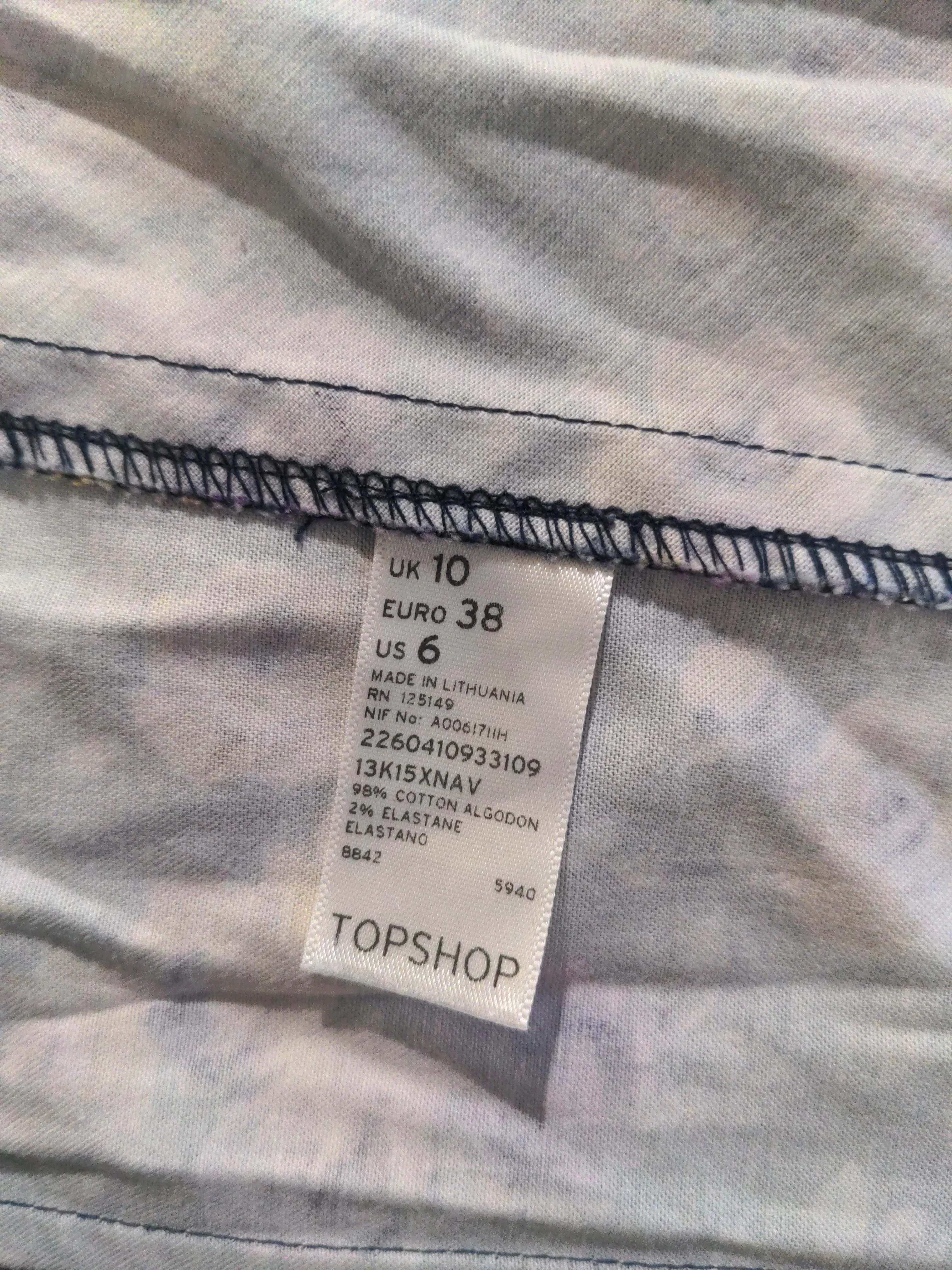 Topshop Women's Top UK 10 Multi Cotton with Elastane Cropped - Image 6