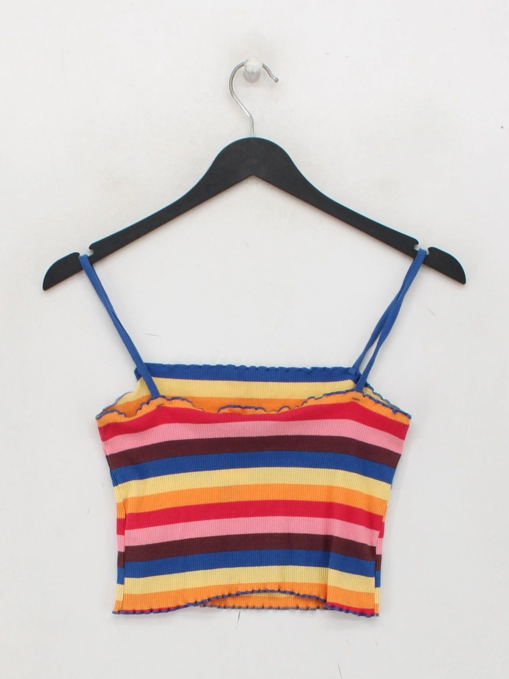 Topshop Women's Top UK 10 Multi Cotton with Elastane Cropped - Image 2