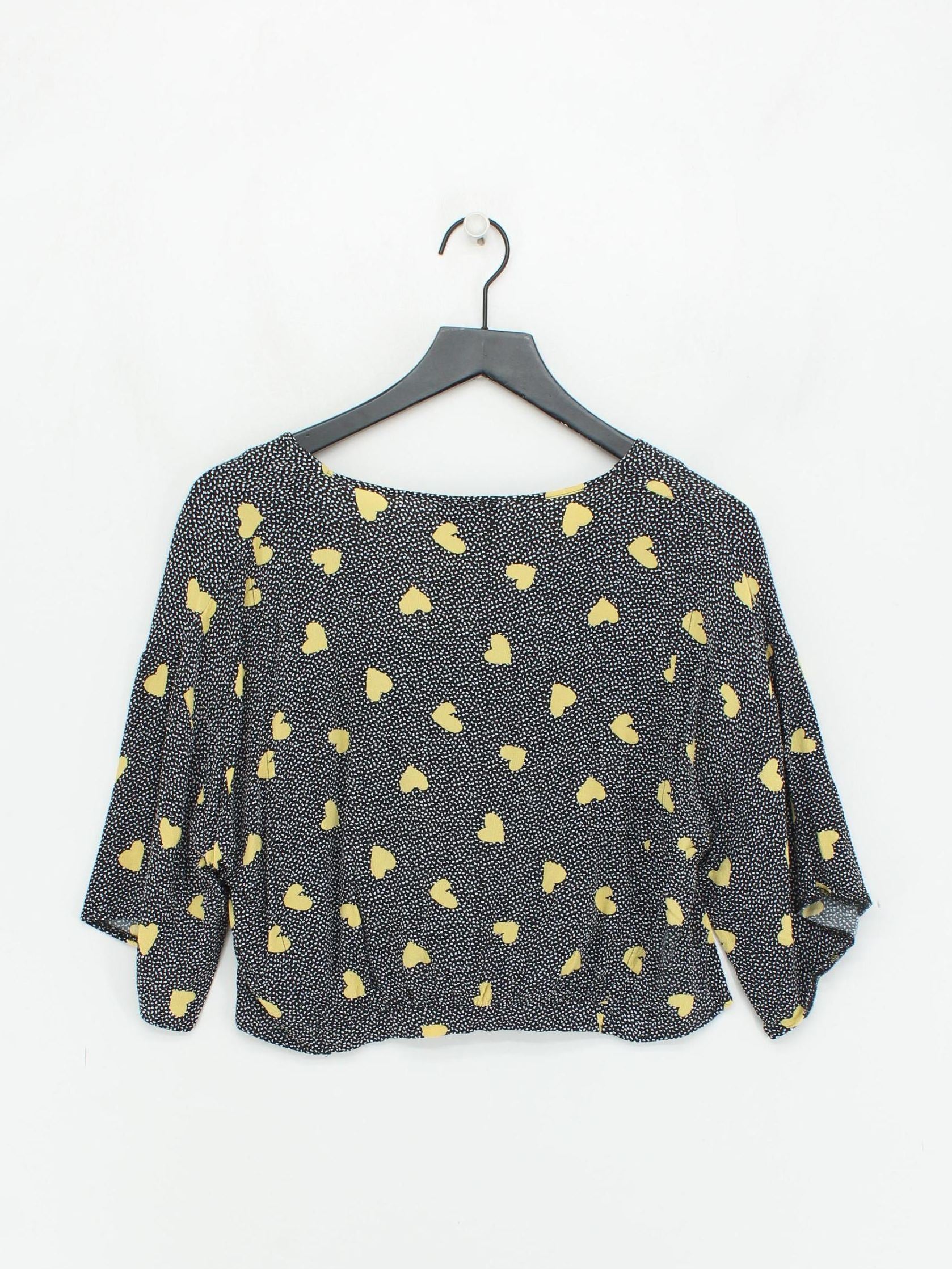 Topshop Women's Top UK 10 Multi Viscose with Polyester 3/4 Sleeve V-Neck Cropped - Image 2