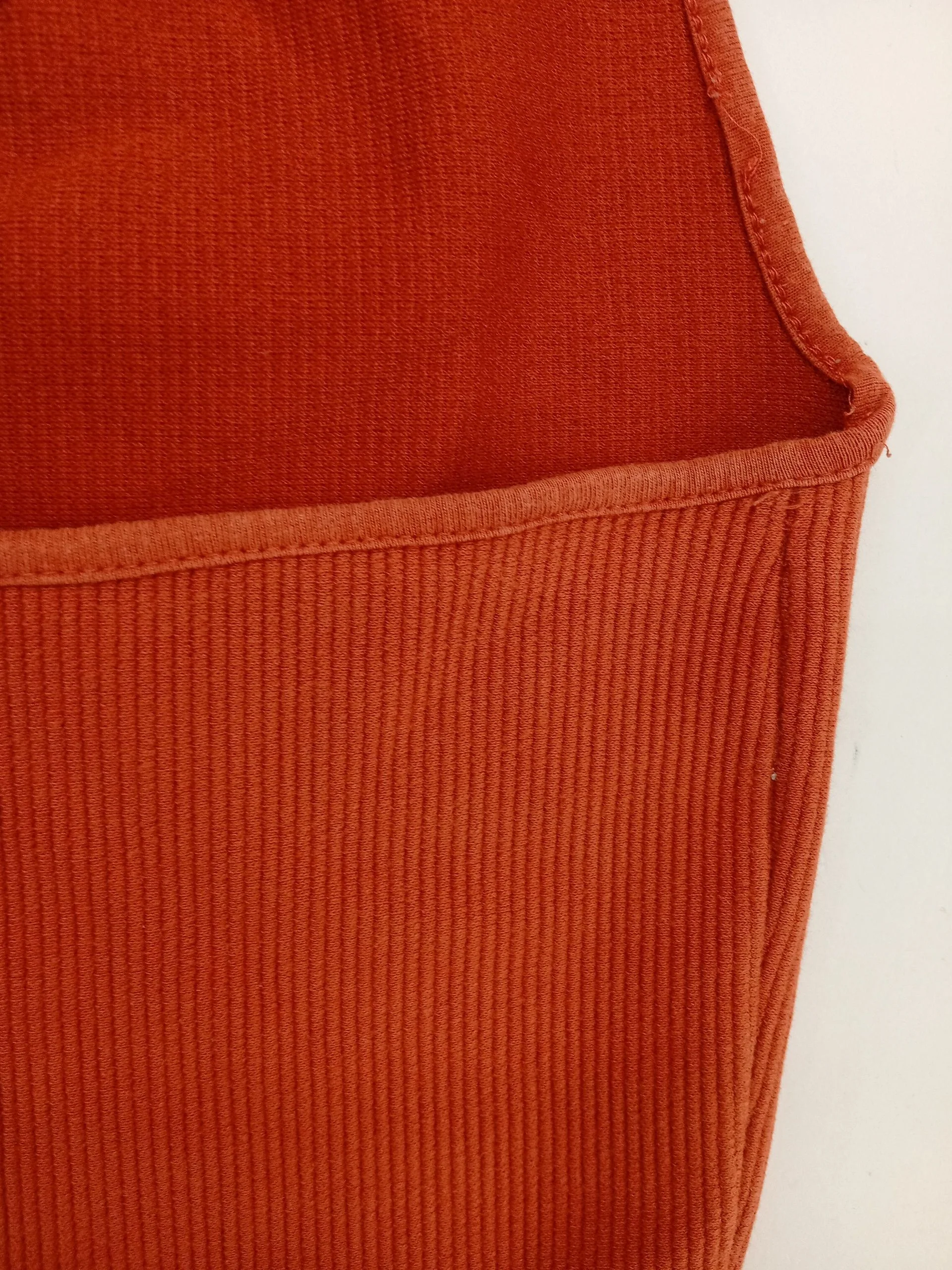 Topshop Women's Top UK 10 Orange Cotton with Polyester, Elastane Basic - Image 5