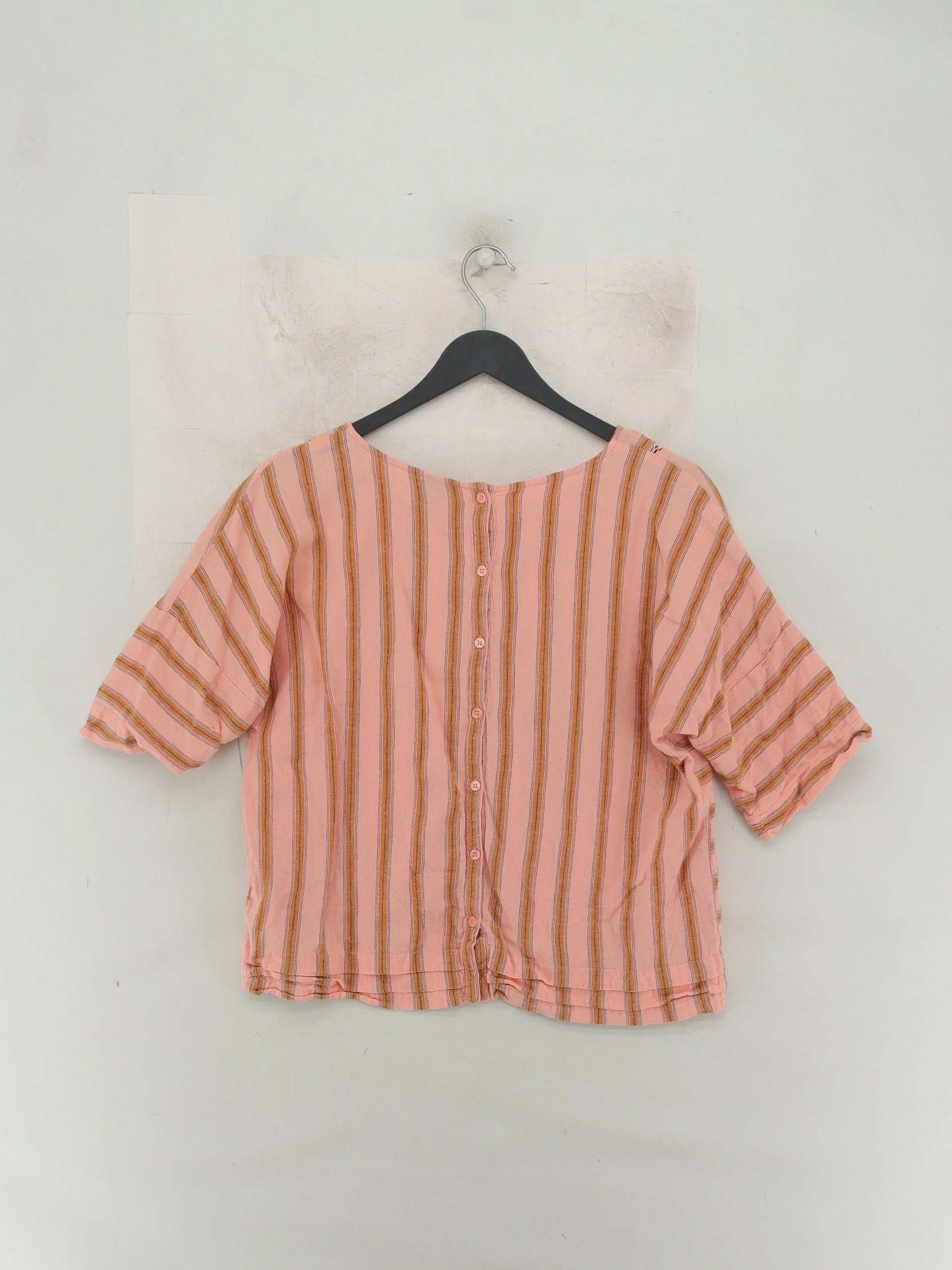 Topshop Women's Top UK 10 Pink Cotton with Linen Basic - Image 2